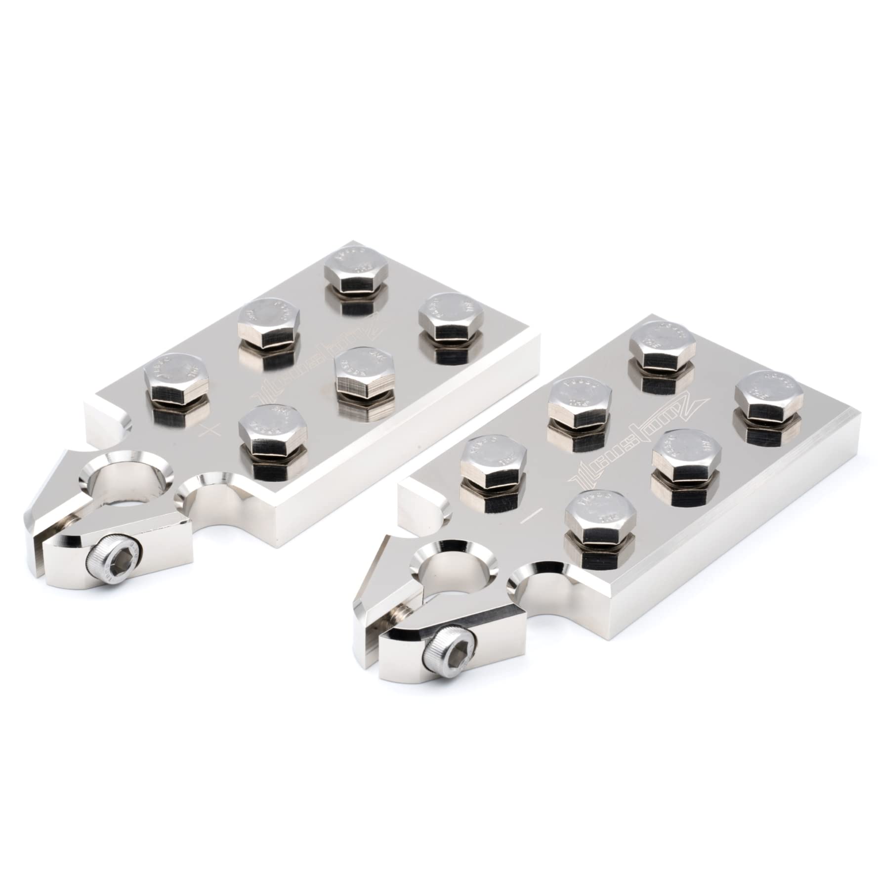Pair 6 Spot Sae Top Post Flat Lug Style Battery Terminal Distribution Blocks