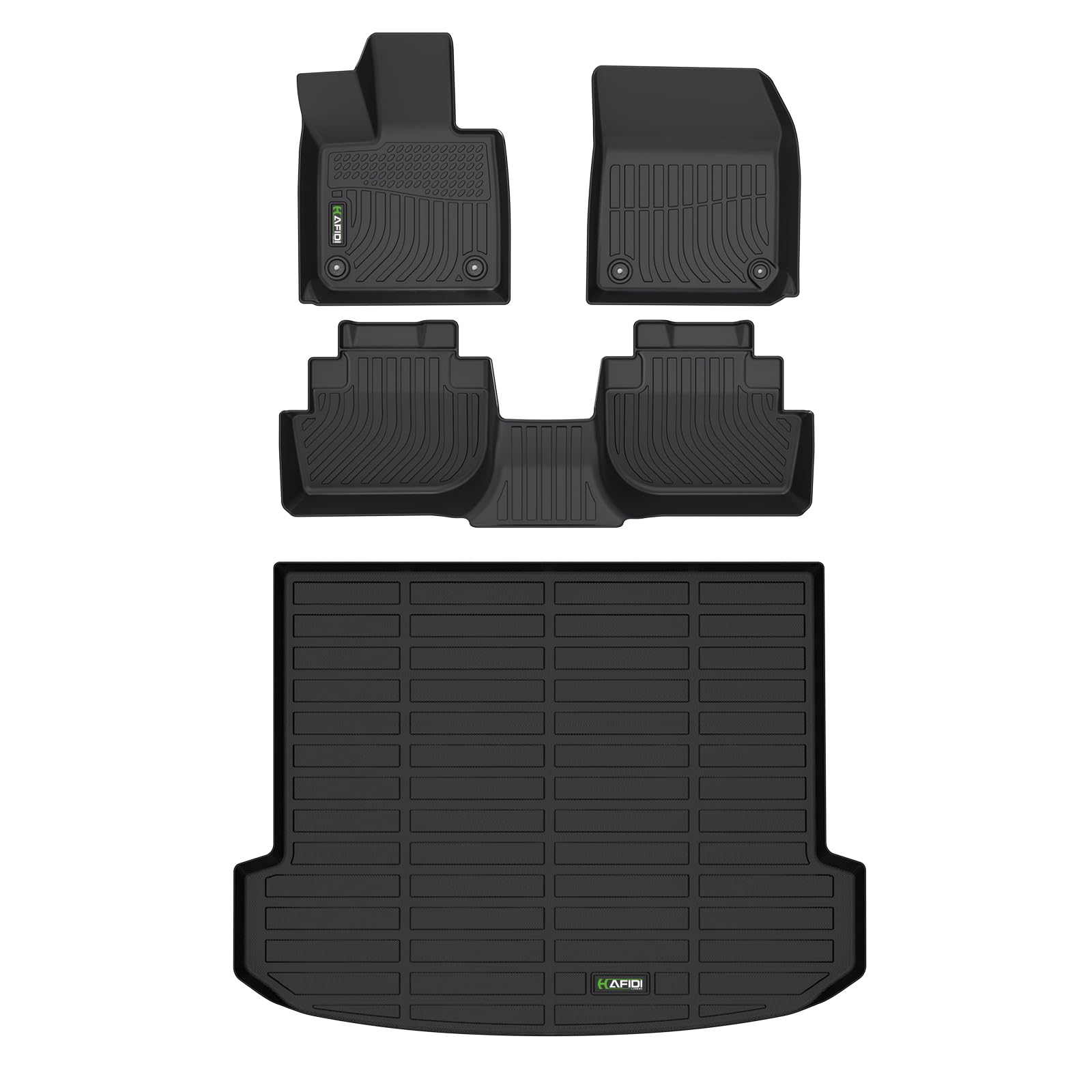 Hafidi® Floor Mats & Cargo Liner Set Fit For Vinfast Vf8 2023 2024 2025 All Weather Protection Tpe Anti-Slip Automotive Full Set Floor Liners Custom Accessories - Black