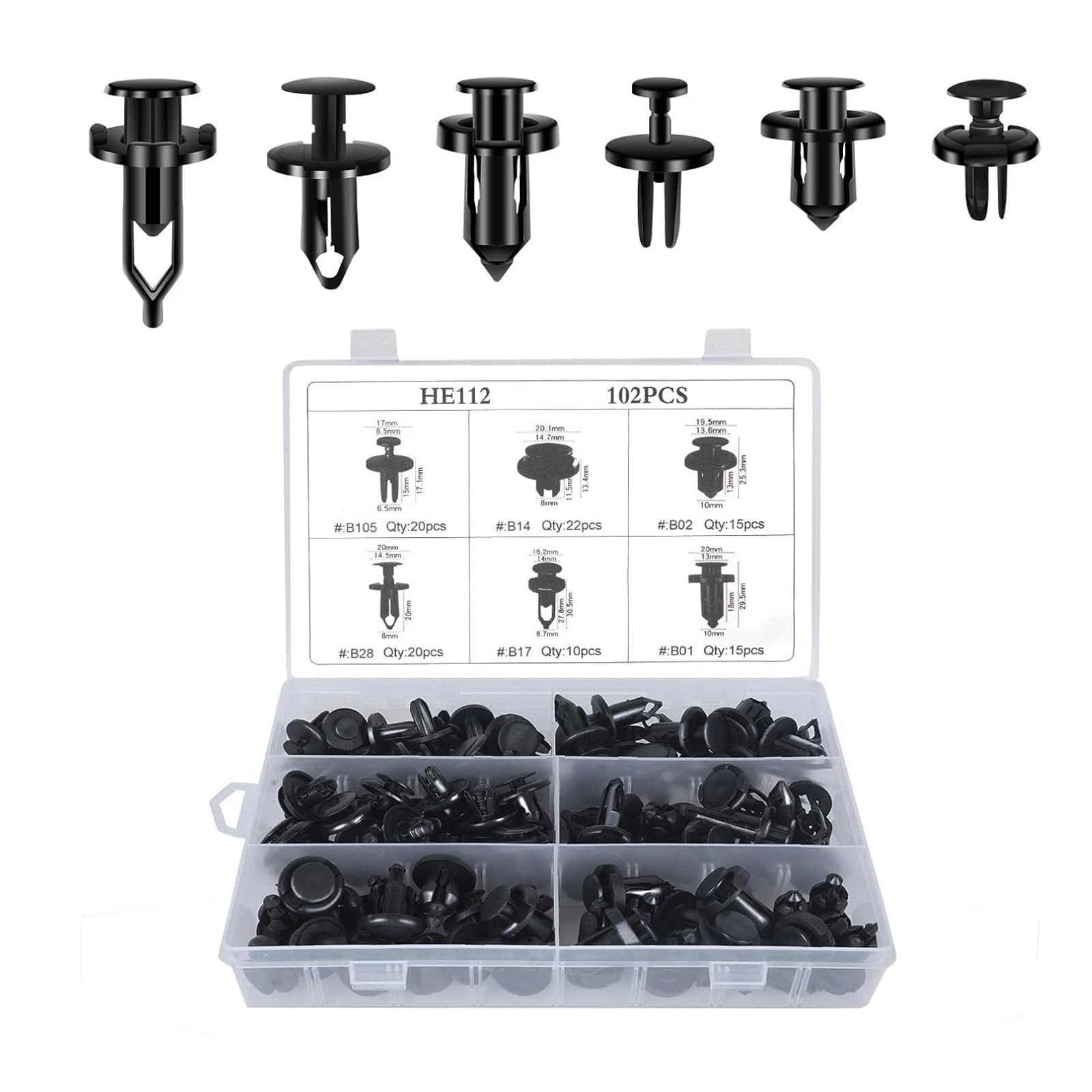 Otuayauto 130Pcs Bumper Fender Retainer Clips 5 Most Popular Sizes Replacement For Bmw 1-7 Series - Door Trim Panel Clips With 5