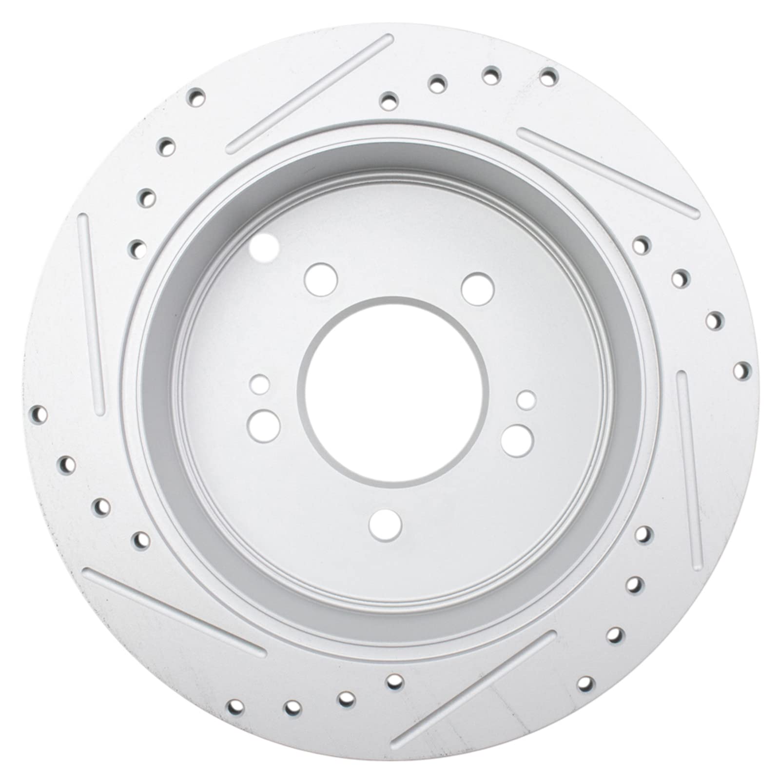 Trq Rear Performance Brake Rotors Set Premium G-Coated Cross Drilled & Slotted Compatible With 2001-2006 Hyundai Santa Fe 2009-2