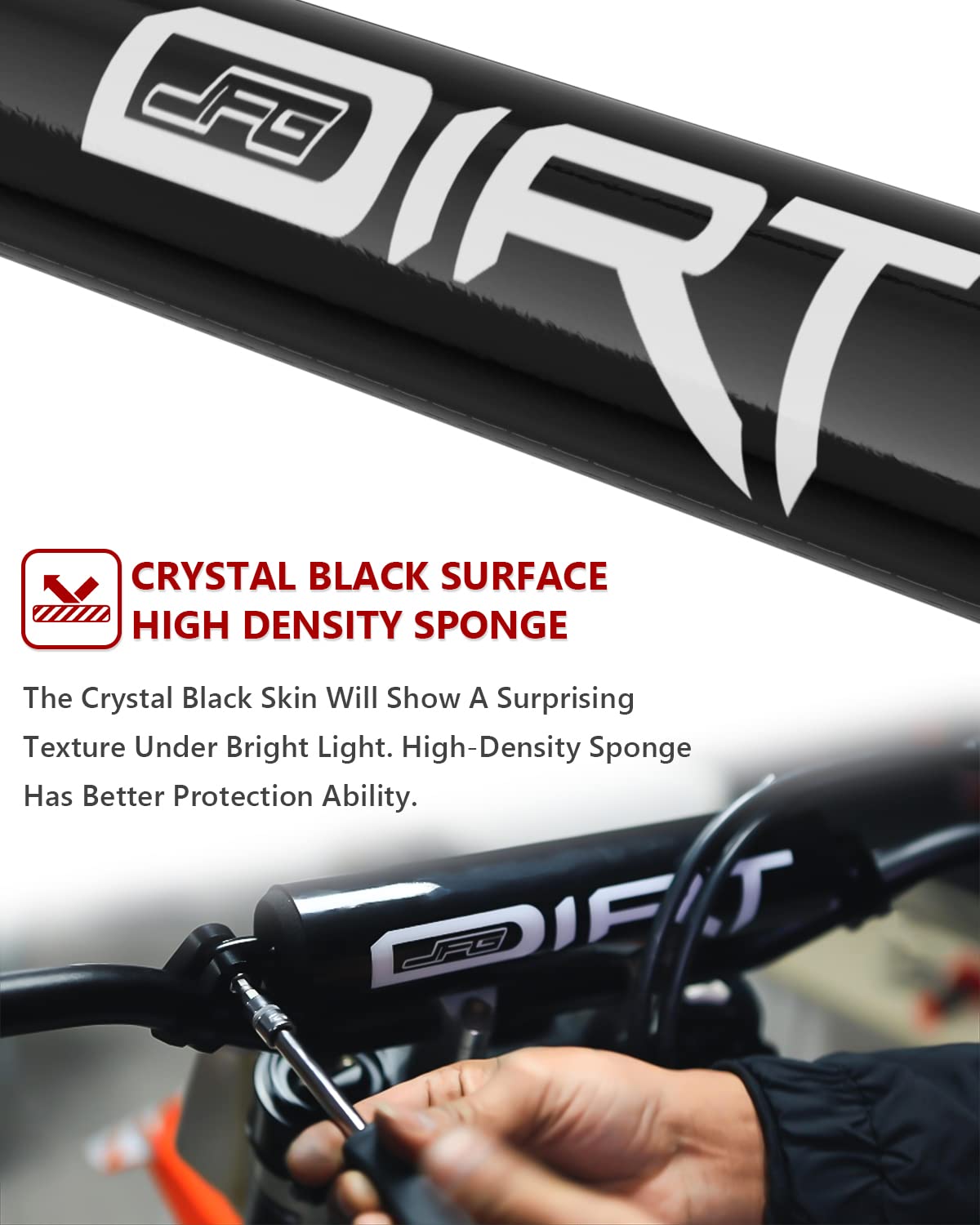 Jfg Racing Dirt Bike Handlebar Pad 7.87'' Motorcycle Cross Bar Round Pad Kit Compatible To Most Dirt Bike Motocross Black
