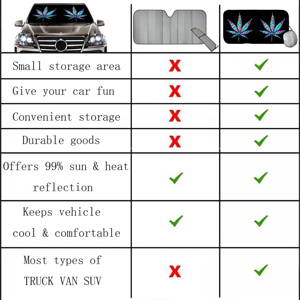 [2025 Upgrade] Maple Leaf Windshield Sun Shades, Sunshade For Car Suv Truck, Keep The Vehicle Cool,Easy To Use Protect The Vehic