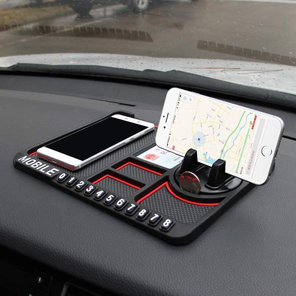 ixina AntiSlip Car Phone Holder Dashboard Mat, NonSlip Silicone Dashboard Mount for Mobile Phones, Keys, Sunglasses & Car Inte