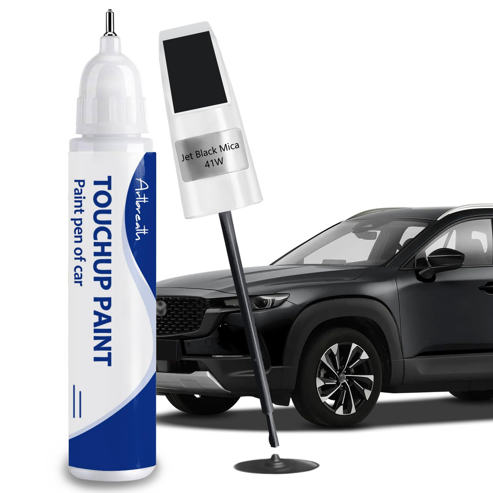 Jet Black Mica(41W) Touch Up Paint for Mazda-Exact Match-Chips and Nicks Car Paint Scratch Repair Kit Automotive Paint Pen for C