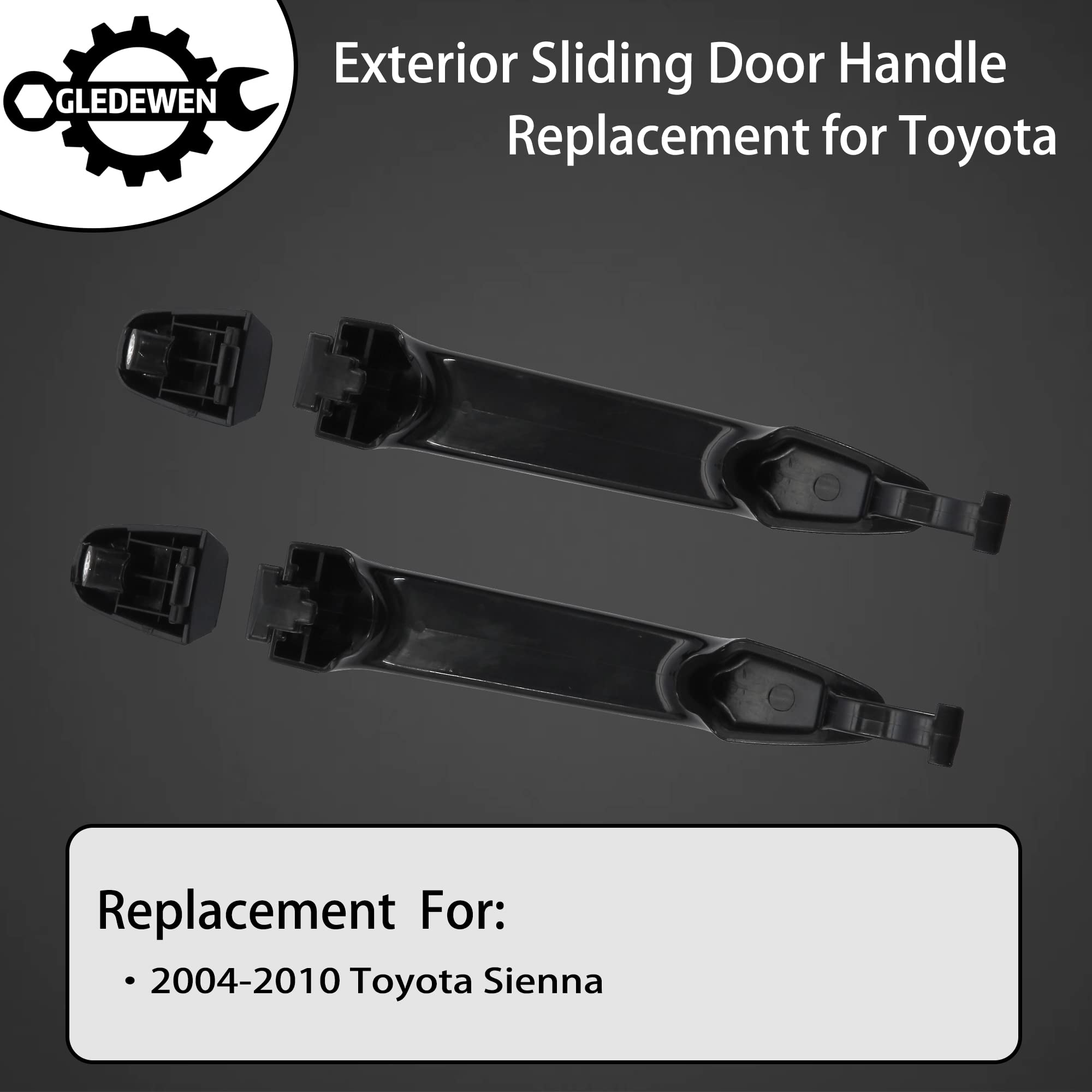 Sliding Door Handles Exterior, Compatible with 2004 2005 2006 2007 2008 2009 2010 Toyota Sienna, Rear Outside Left Driver & Righ