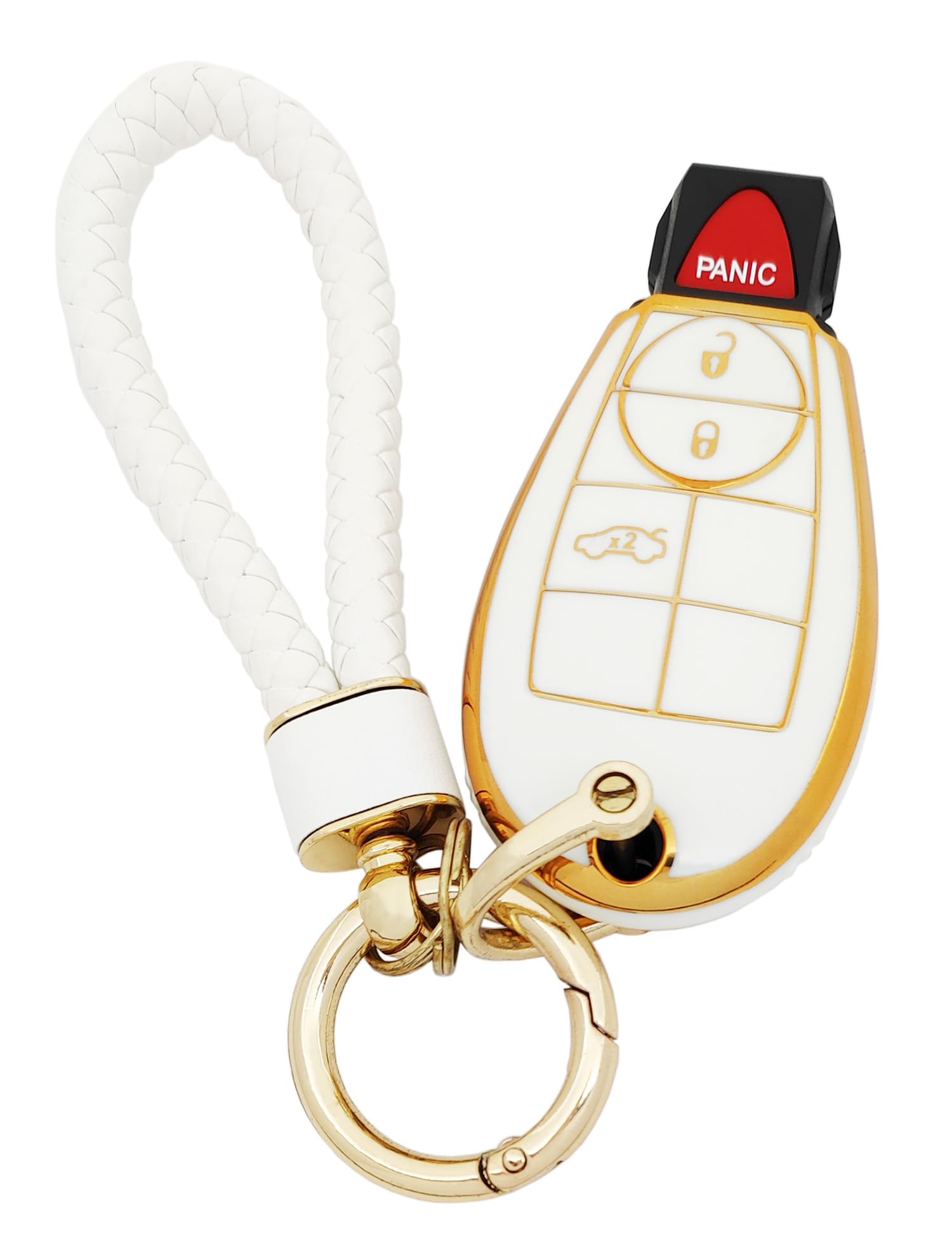 Arruweer Key Fob Cover for Jeep Soft TPU Key Fob Case Holder Protector Compatiable with 2008-2018 Dodge Ram Durango Challenger J