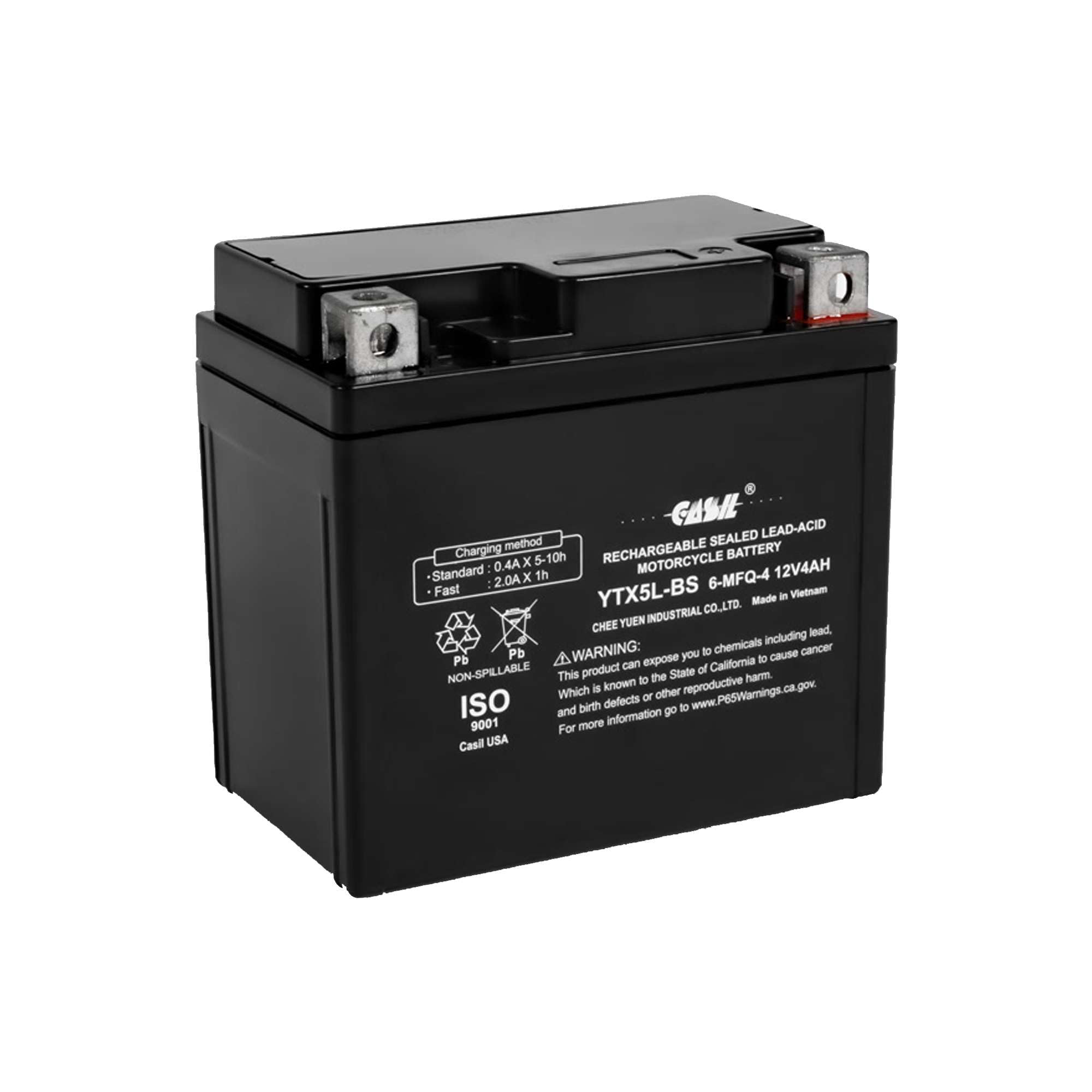 Casil Ytx5L-Bs - 12V 4Ah 80 Cca - Sla Power Sport Battery - Casil Battery