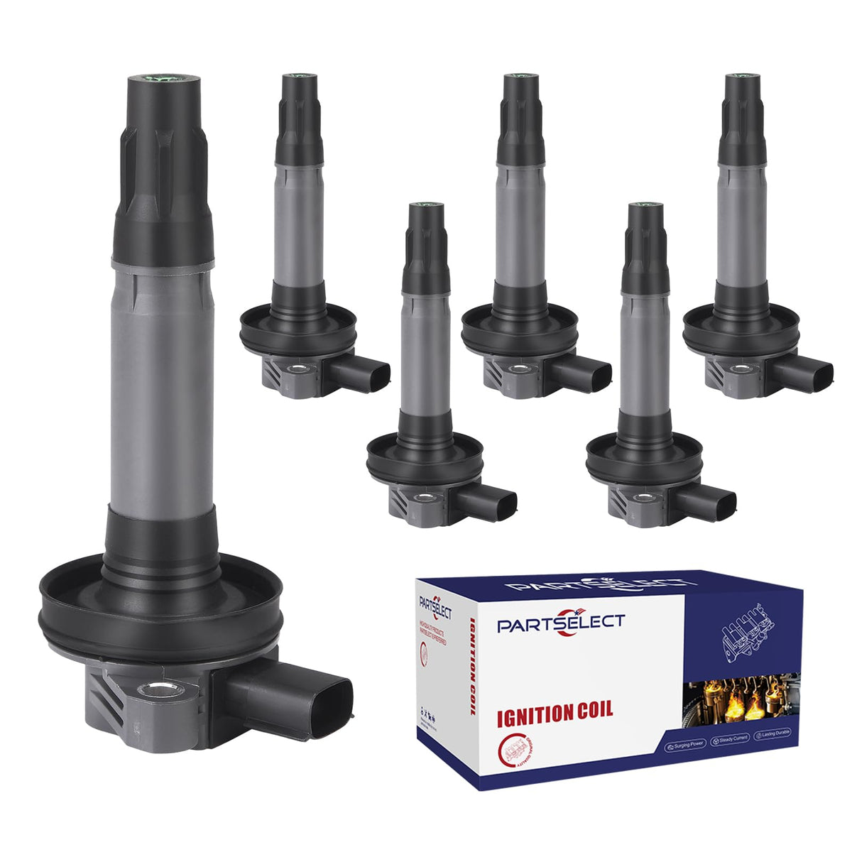 Partselect 6PCS Ignition Coil Pack UF553 5C1652 7T4Z12029E Replacement for Ford Explorer F150 Mustang Edge Fusion Taurus Lincoln