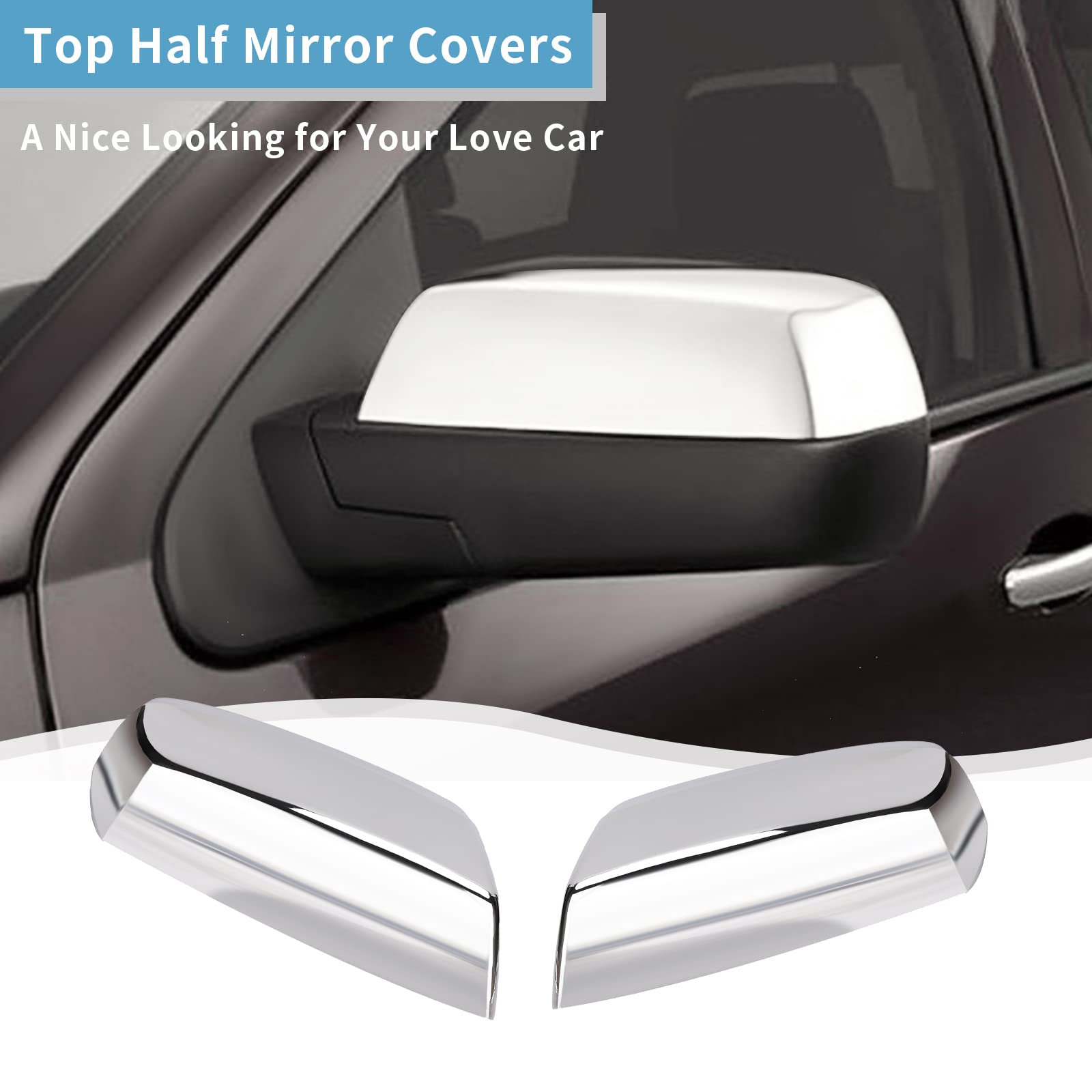 Chrome Door Handles+Top Half Mirror Covers+Tailgate Cover (with Camera Hole) Compatible with Chevrolet Silverado GMC Sierra 1500
