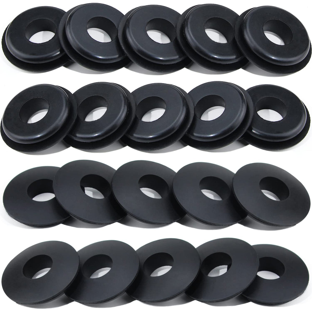 iBroPrat Glad Hand Seal, 20pcs Gladhand Washers Rubber Seals Black Gasket Elastic Grommets for Semi Trucks Trailers Brake Air Ho