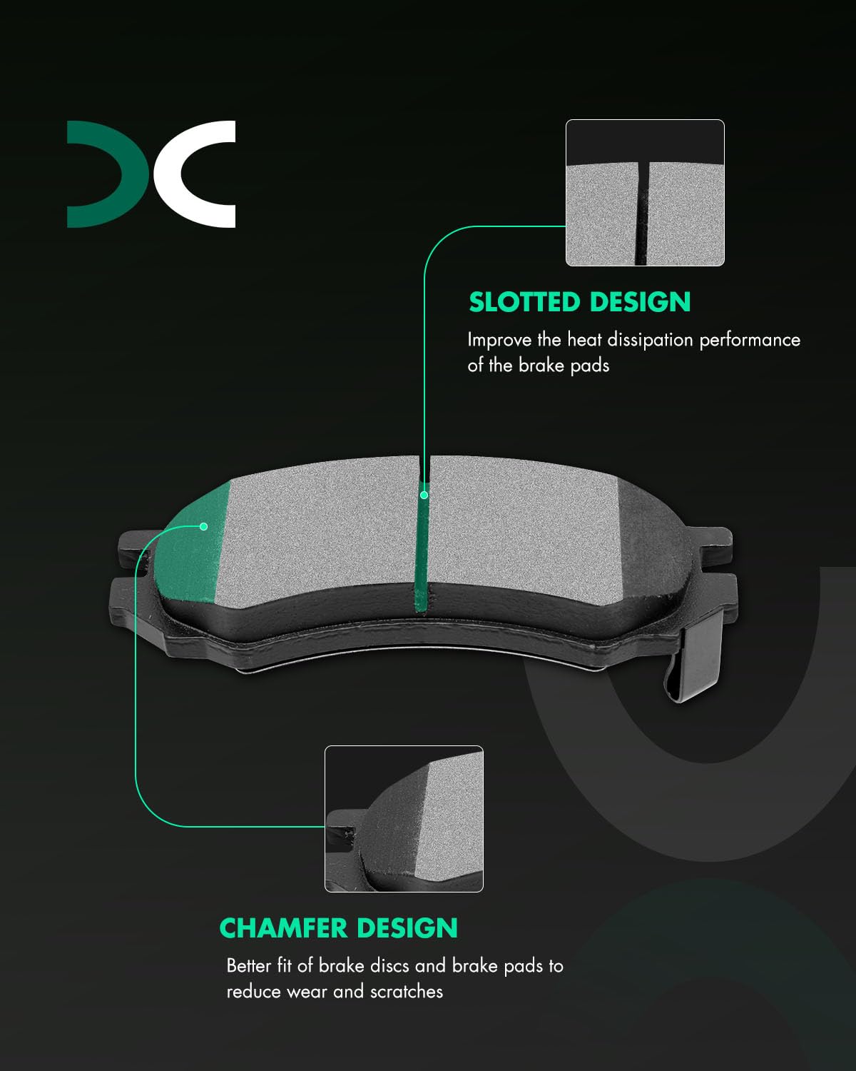 Scitoo D507 Front Ceramic Brake Pads Sets Fit For Saturn Sc / Sc1 / Sc2,For Saturn Sl 1991-2002,For Saturn Sl1 1991-2002,For Sat