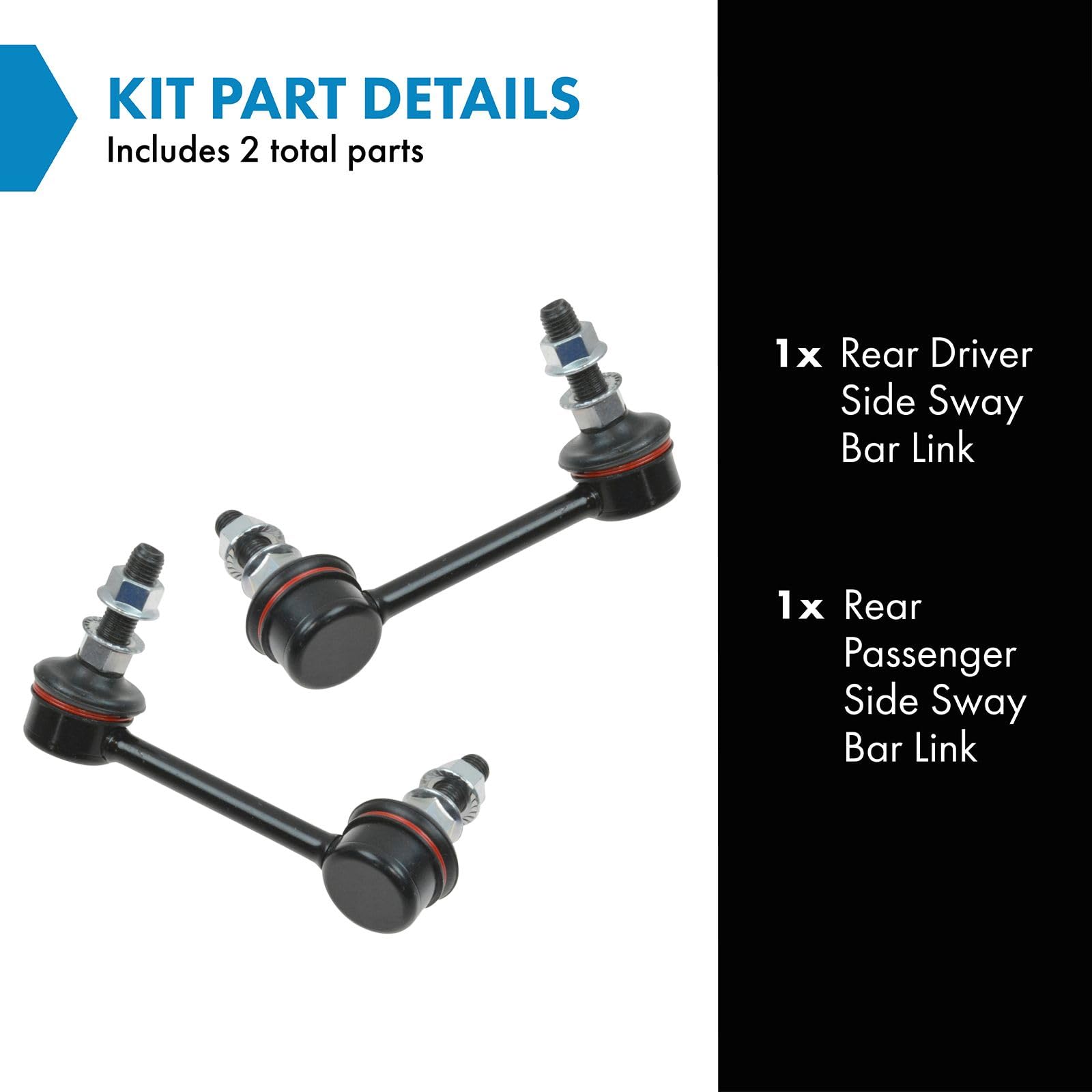 Trq Rear Sway Bar Stabilizer Link Set Compatible With 2007-2013 Nissan Altima 2009-2014 Maxima Murano