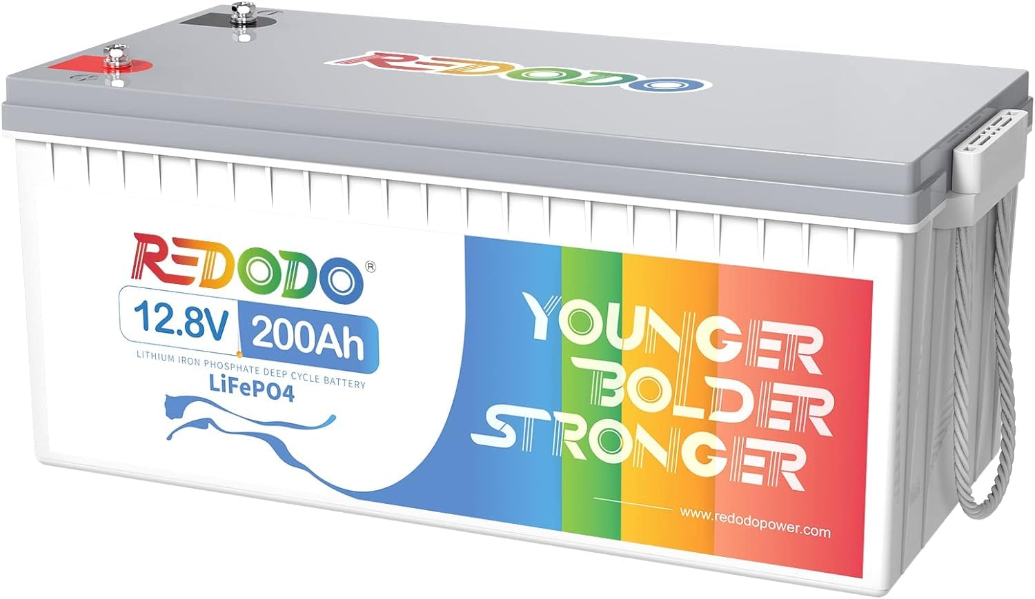 Redodo 12.8V 200Ah LiFePO4 Battery Lithium Battery with 100A BMS, 4000-15000 Deep Cycles & 10-Year Lifetime, Perfect for RV, Cam