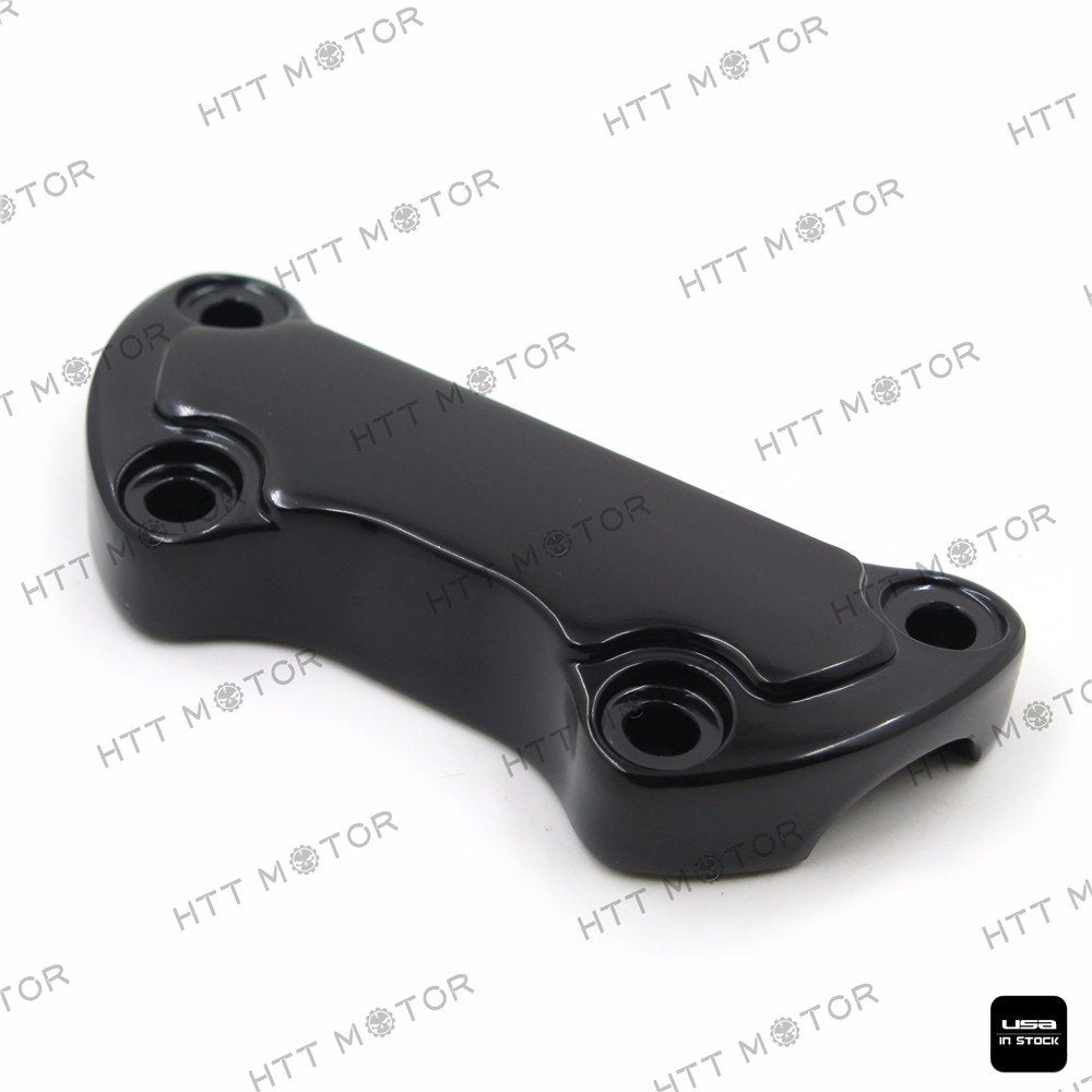 Httmt Mt446-002- Black Scalloped Handlebar Riser Clamp Compatible With Harley Sportster 883 Dyna Super Glide