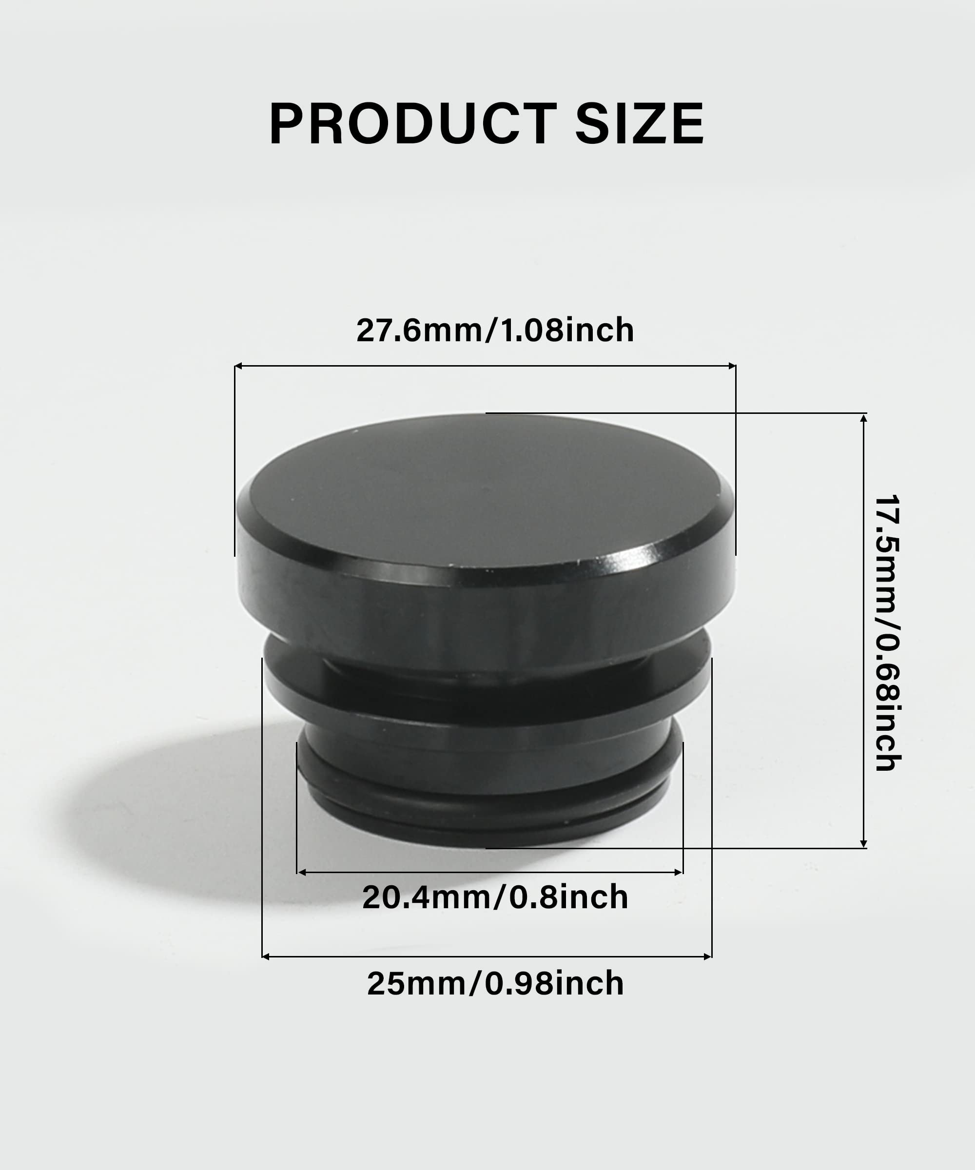 Yakefly Universal Cigarette Lighter Plug Cover,Aluminum Cigarette Lighter Socket Cover Cap,Dustproof Car Cigarette Lighter Plug Parts,Waterproof Dustproof Plug,Aluminum Plugs Car Decoration (Black)