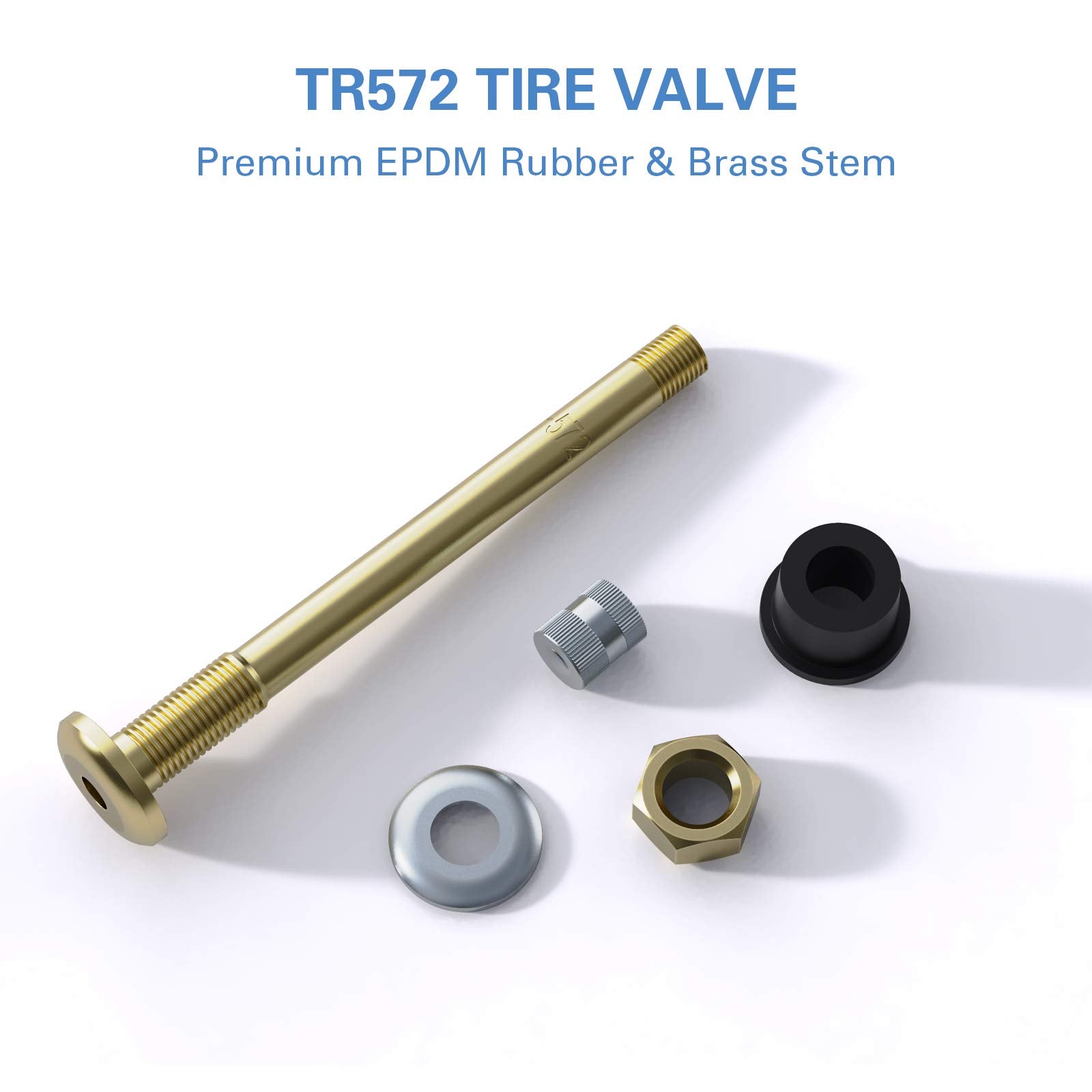 Ckauto Tr572 Brass Commercial 3-3/4 Valve Stems For Rim F.625'' (10 Pack)
