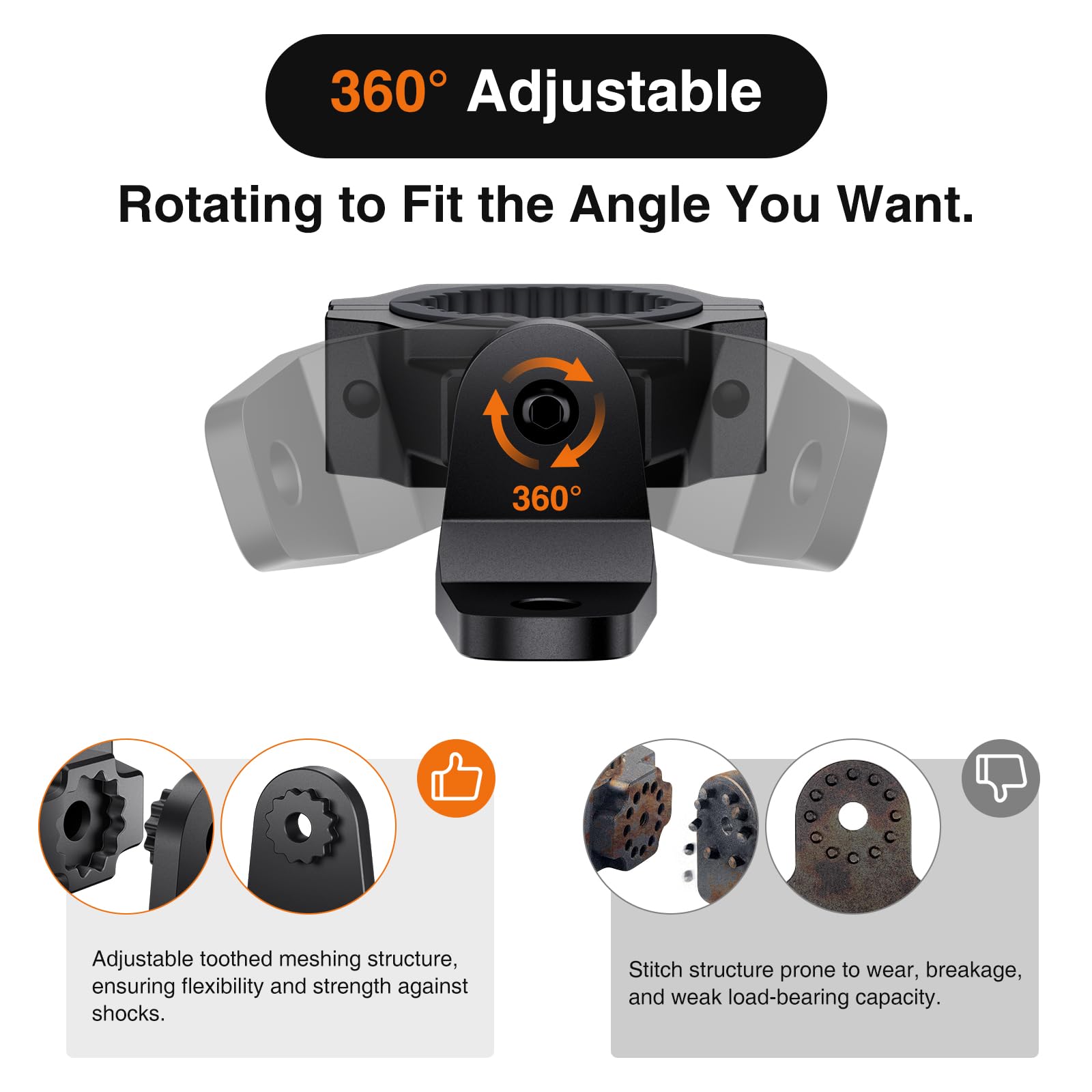 Ehaho 2 Pack Utv Whip Mount, Heavy Duty Utv Flag Mount, Adjustable Whip Light Mounting Bracket, For Light Bar, Antenna, Compatible With 1' To 2' Roll Cage Of Utv Atv Polaris Rzr Sxs Can Am