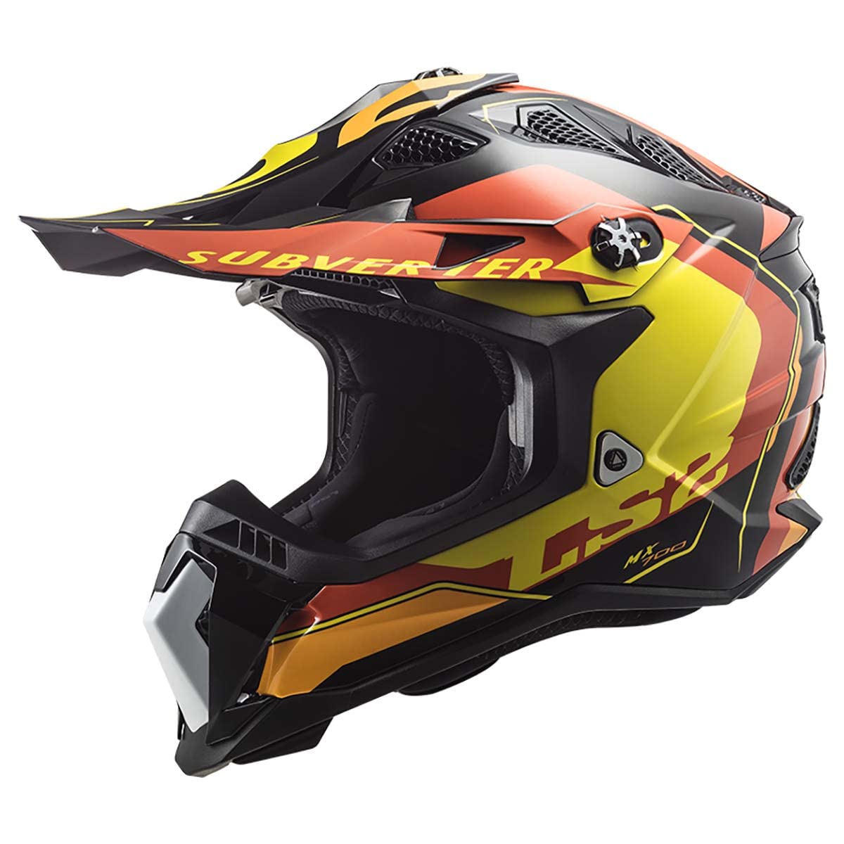 LS2 Helmets MX-Off Road Subverter Evo Helmet (Arched Gloss Black/Yellow/Orange - 3X-Large)
