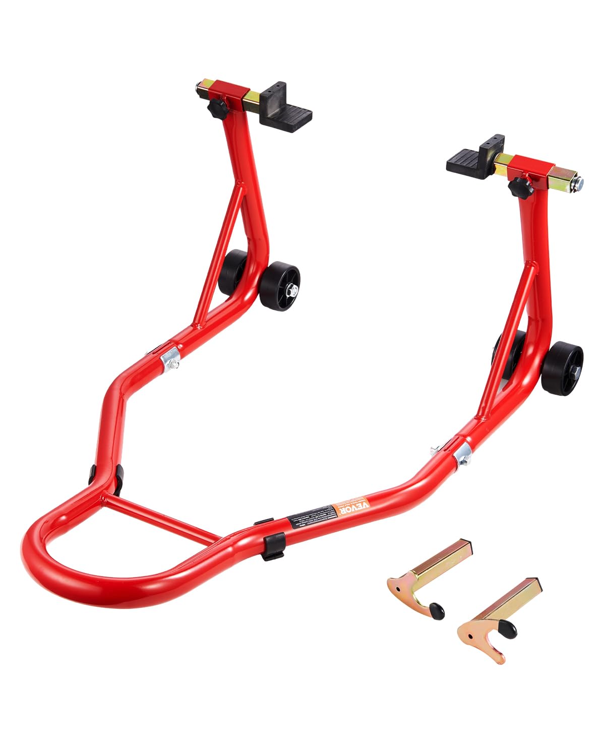 VEVOR Motorcycle Rear Wheel Stand, 850 LBS Load Capacity Heavy Duty Rear Wheel Stand with U + L Fork Swingarm Spool, Adjustabe M