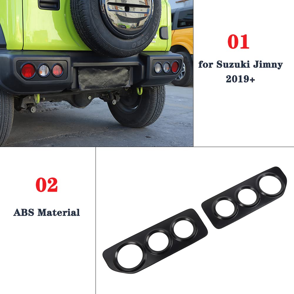 Junleli Tail Light Protector Decoration Cover Trim For Jimny 2019 2020 2021 2022 2023 Car Exterior Accessories Abs Black