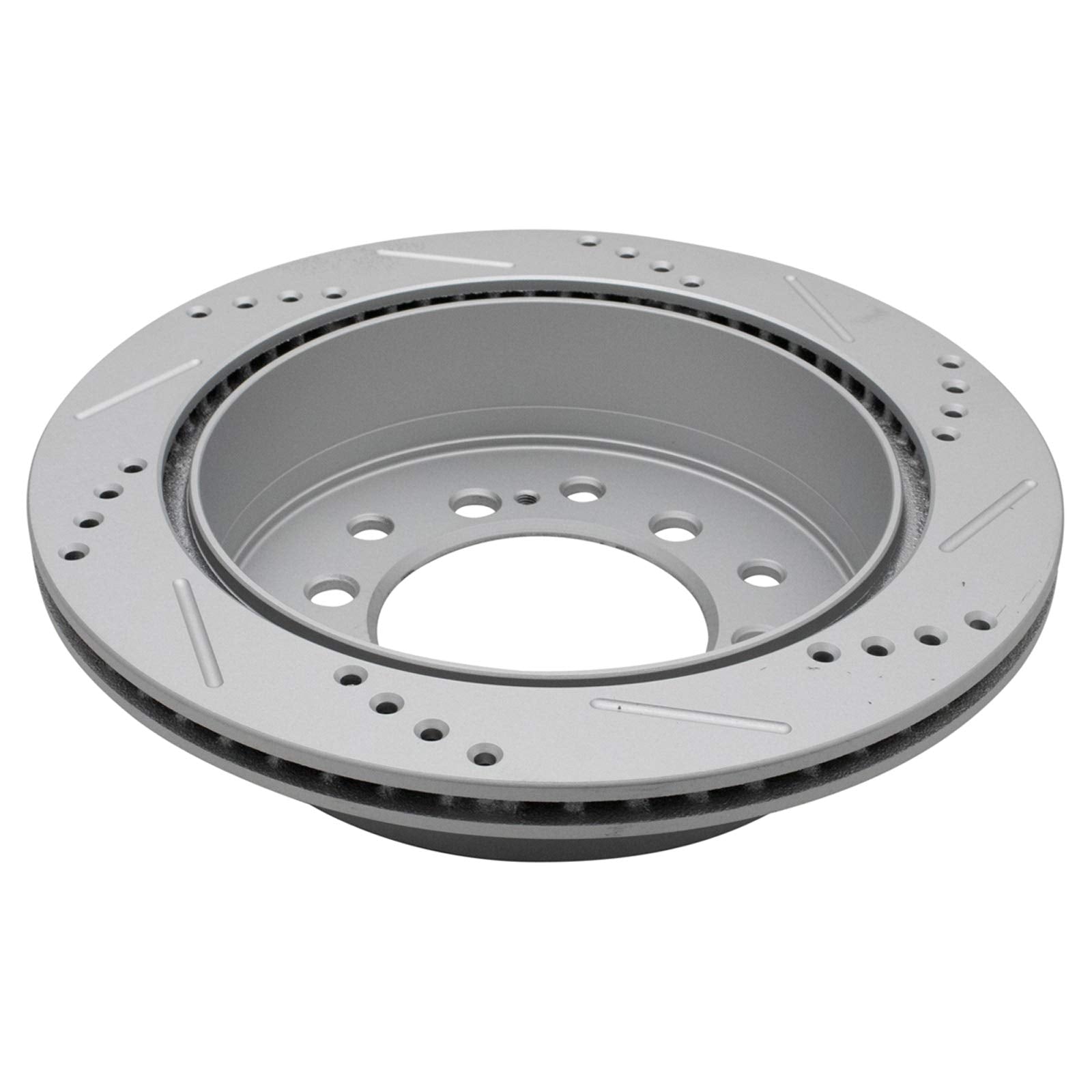 Trq Rear Performance Brake Rotors Set Vented Premium G-Coated Cross Drilled & Slotted Compatible With 2003-2009 Lexus Gx470 Toyo