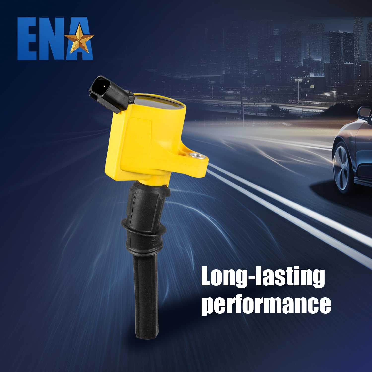 Ena Yellow Ignition Coil Pack & Platinum Spark Plug For Dg508 Fd503 Sp479 Compatible With Lincoln Ford Mustang F150 Econoline Ex
