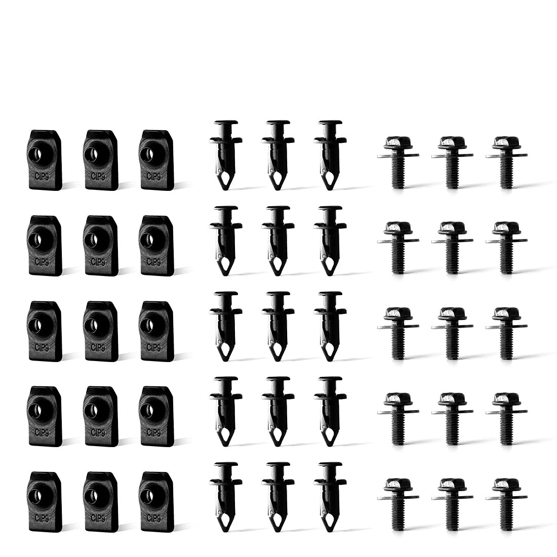 Utsauto 45Pcs Engine Splash Shield Guard Undertray Cover Screws Bolt Nut Clip Kit Bumper Fender Liner Push Retainer Fastener Rivet Clips