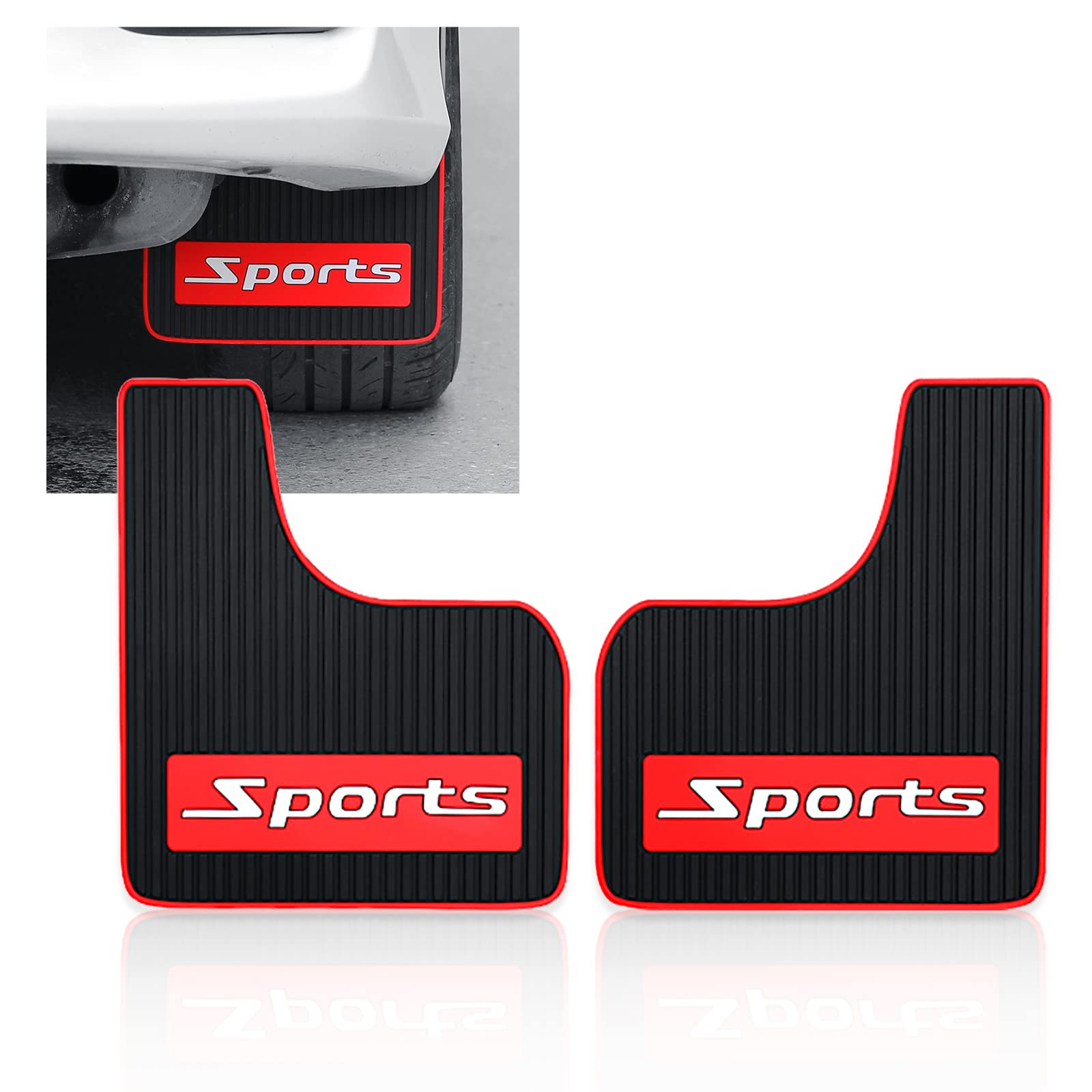 Jeseny 2 Pcs Car Mud Flaps Soft Material Automotive Rubber Mudguard Universal Mud Flaps Guards Splash Front And Rear Anti-Fly Splash Paddy Board Exterior Accessories Mud Decoration (Sports)