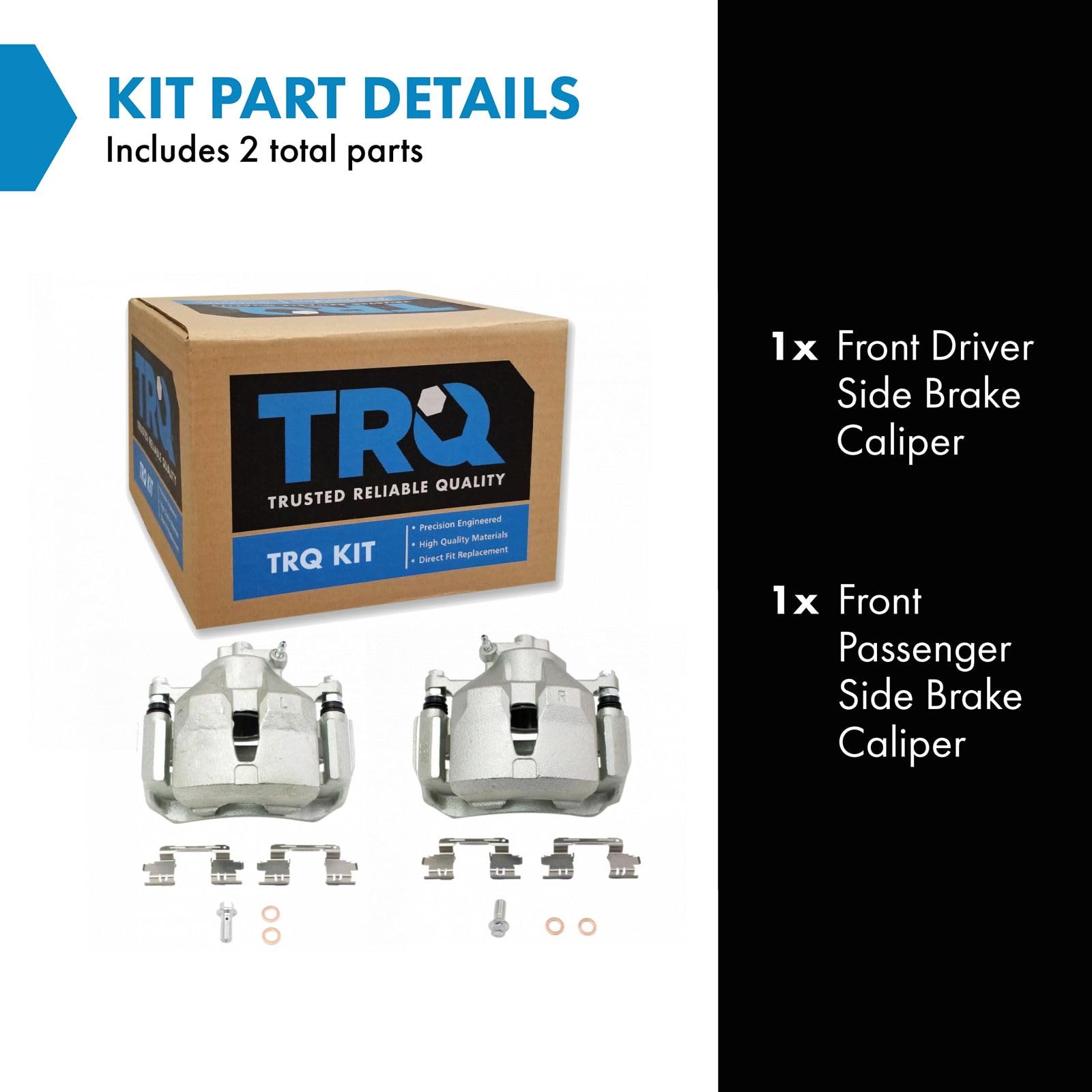 Trq Front Brake Caliper Set Compatible With 2002-2006 Toyota Camry