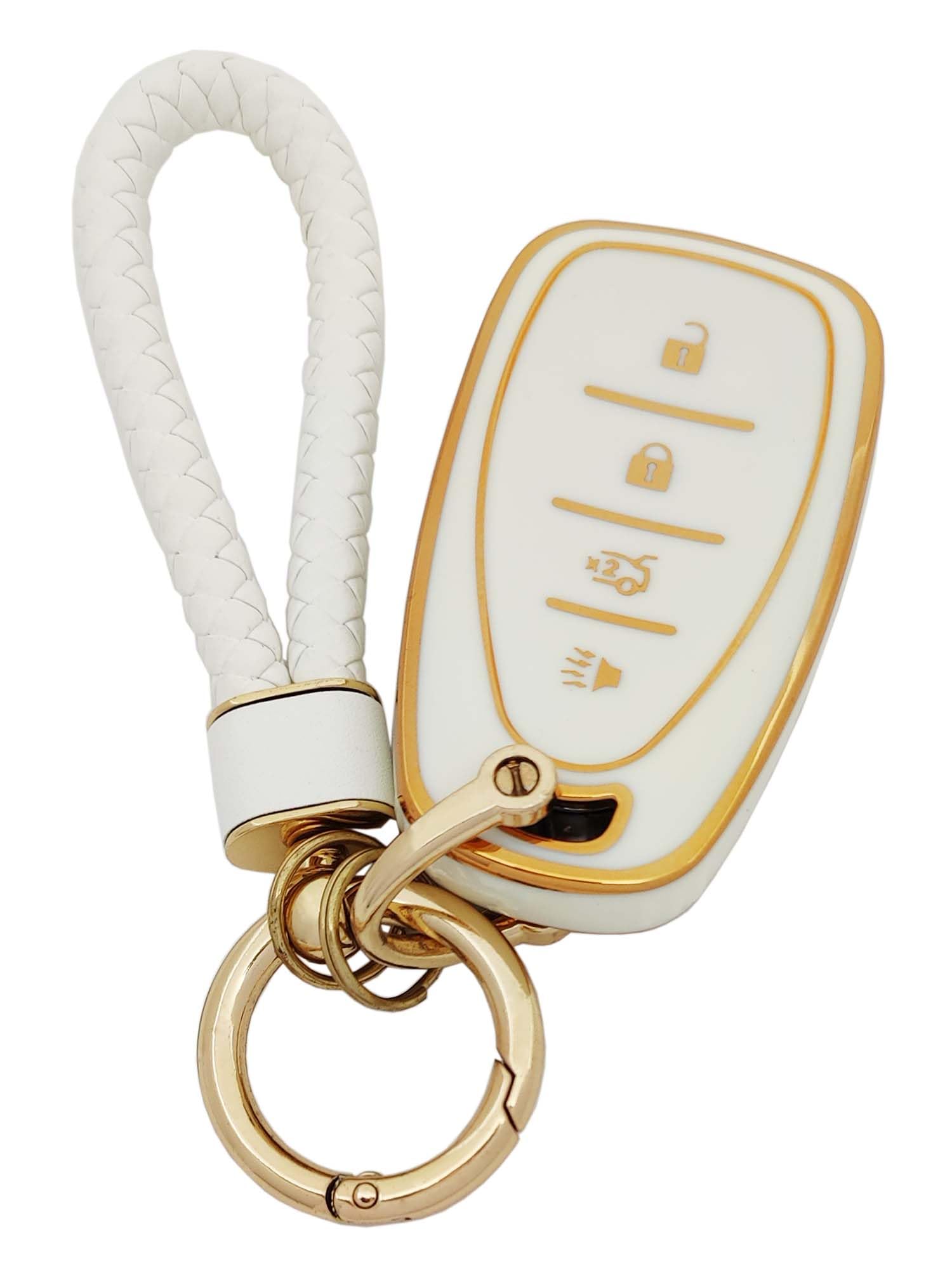 Arruweer Soft Tpu Smart Key Fob Cover Holder Protector Compatible With Chevy Malibu Equinox Traverse Camaro Cruze Blazer Volt Bo