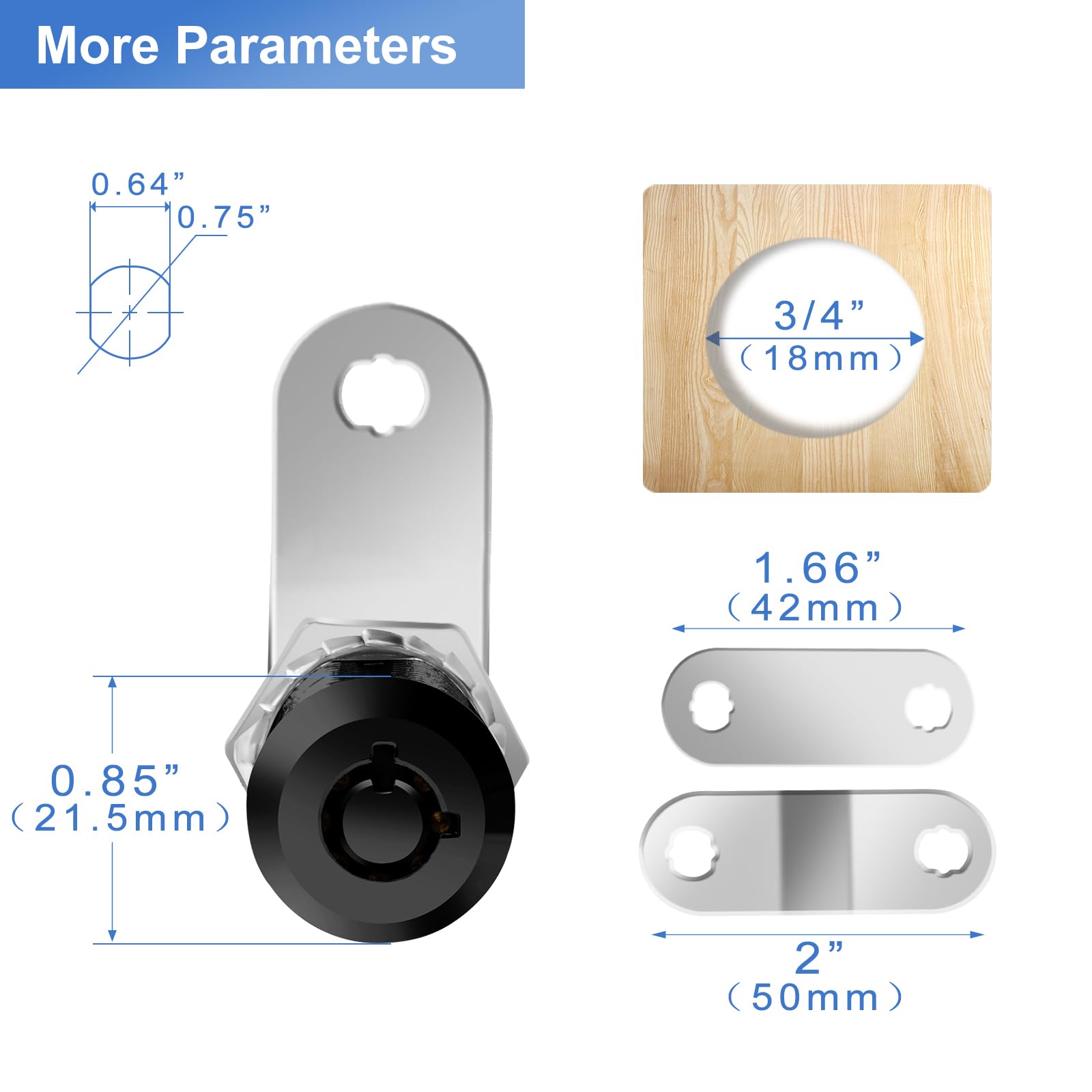 Sissinda Cam Locks Black Rv Storage Locks Keyed Alike, 5/8    Fits On 3/8    Max Door Thickness, Rv Compartment Locks For Camper