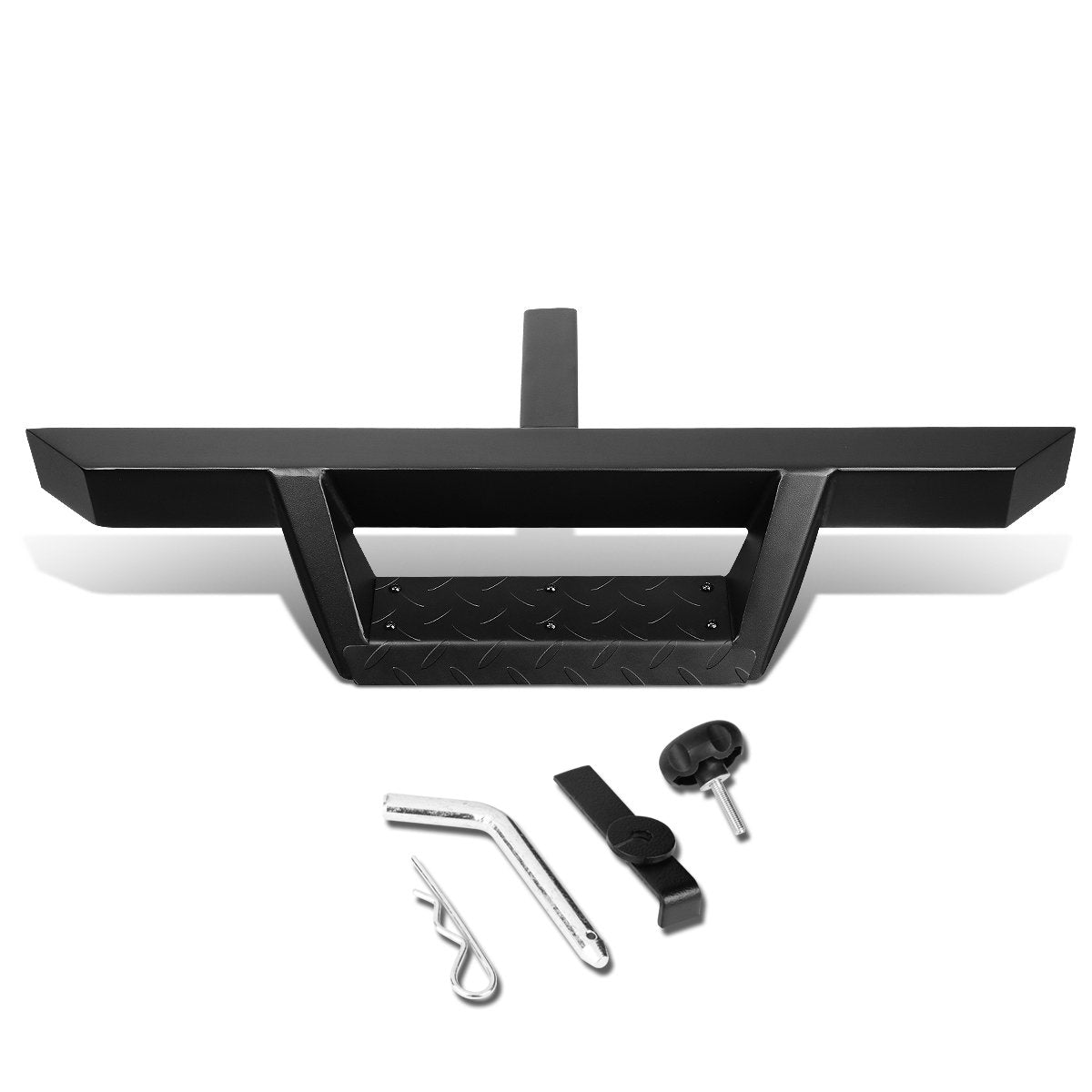 DNA MOTORING Universal Hitch Step with 2 Hitch Receiver, Rear Bumper Guard Protector, Heavy Duty Trailer Hitch Step for Pickup, 