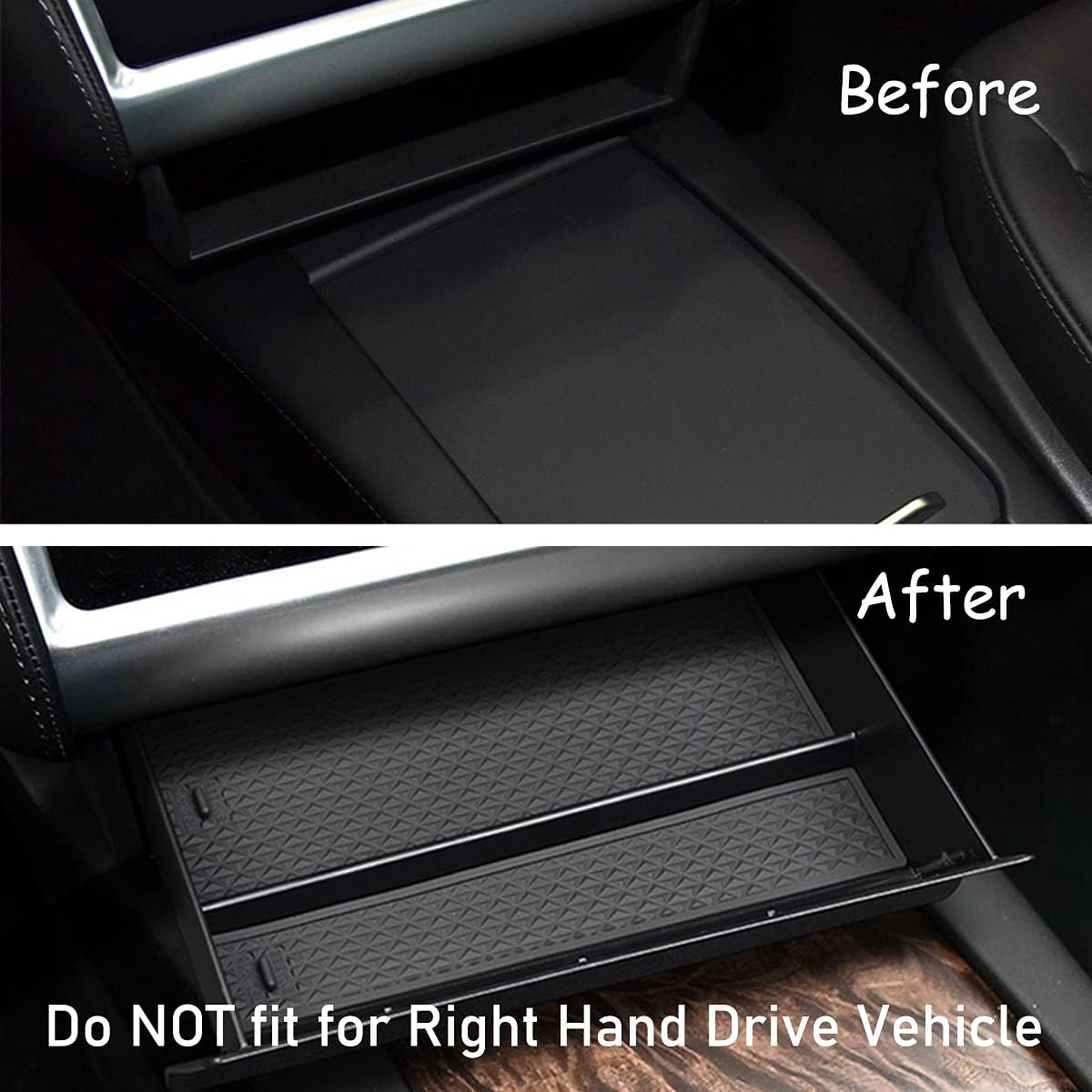 Jaronx Compatible Tesla Model S/X Cubby Drawer, Center Console Organizer Storage Box, 2012-2019, 2020, 2021