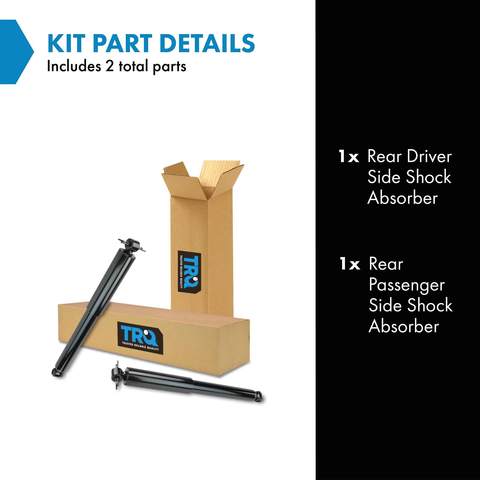 Trq Rear Shock Absorber Set Compatible With 1997-2001 Jeep Cherokee