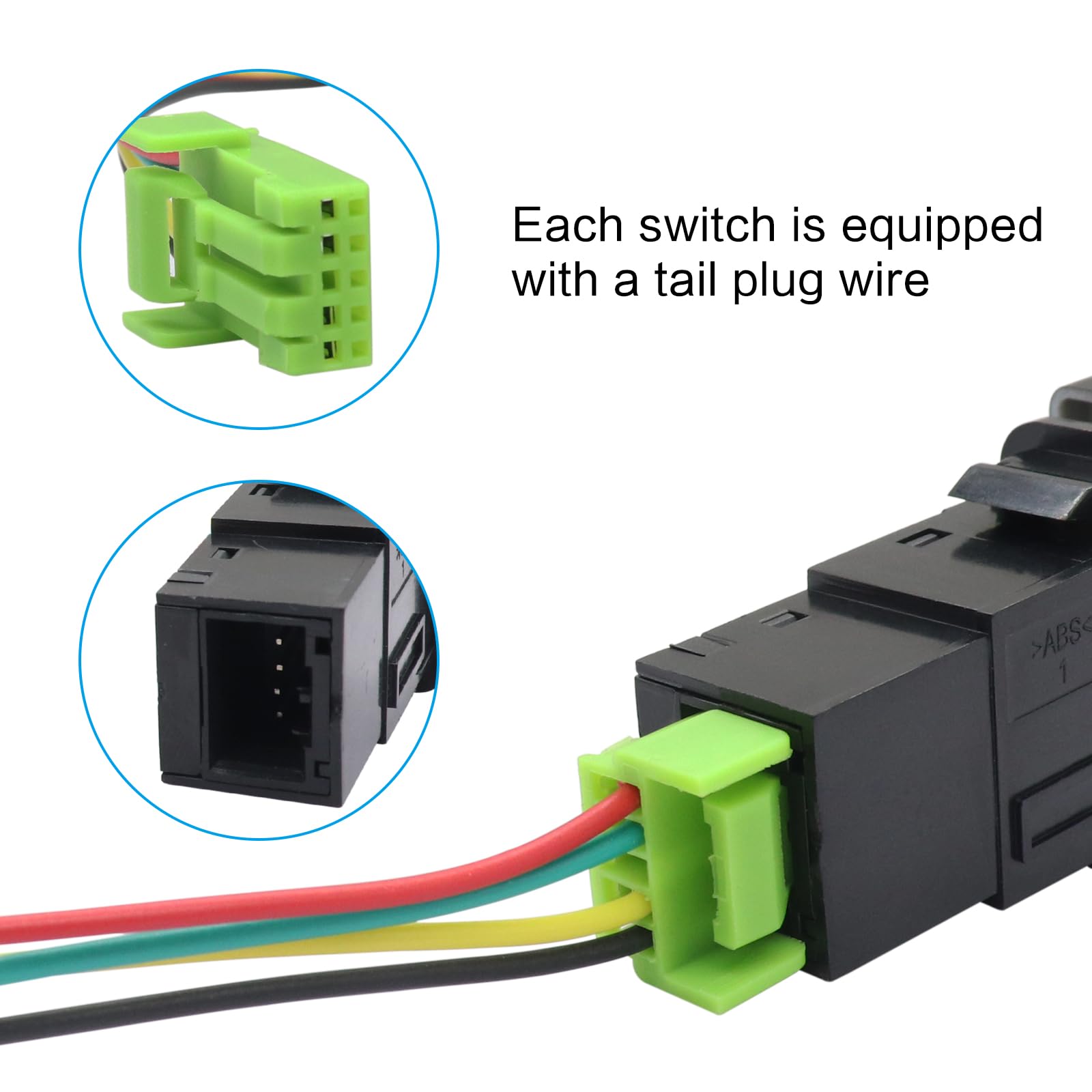 iztor 12v Push Button Switch Blue LED Multi-Purpose Switches Waterproof Toggle Switch with 4 Wires Connector Kit for Various Toyota Tacoma Tundra FJ Cruiser Car Modification-Fog Lamp