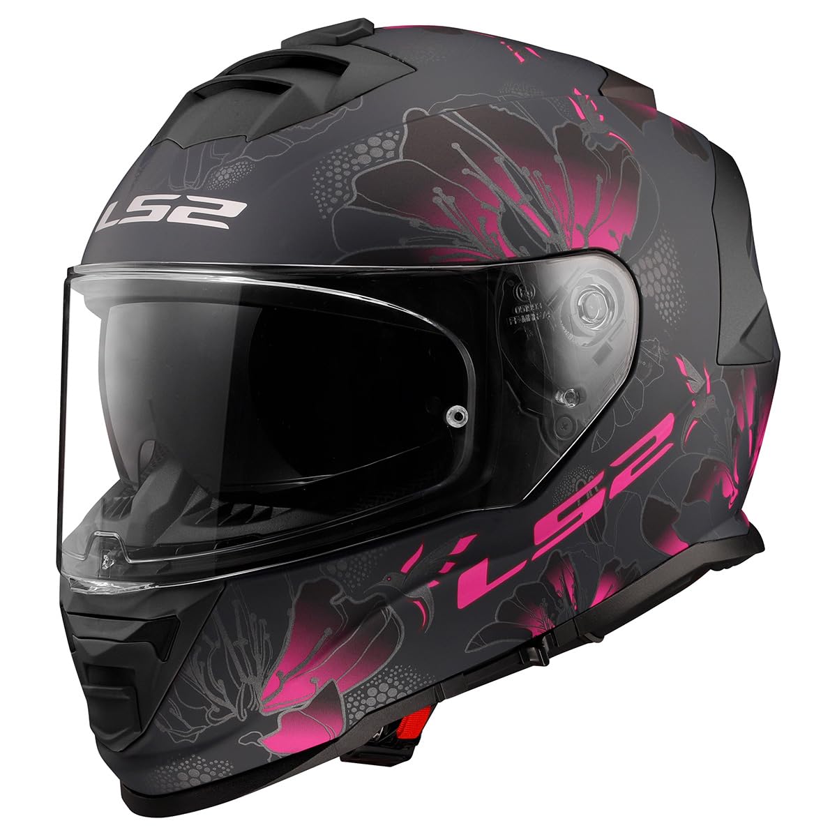 Ls2 Helmets Assault Full Face Motorcycle Helmet W/Sunshield (Burst Matte Black/Purple - X-Large)