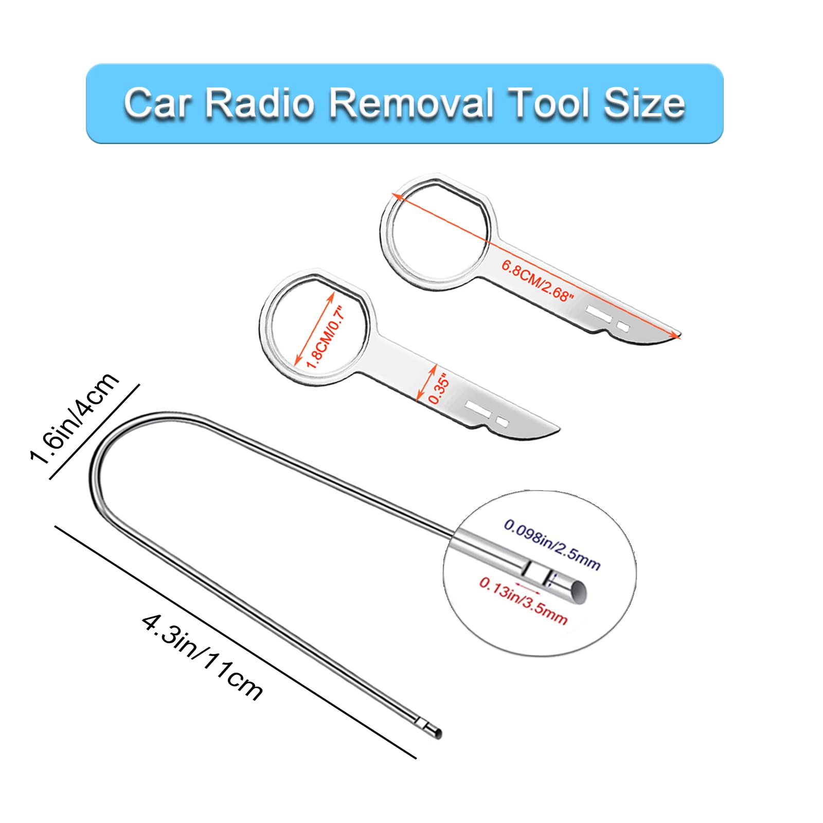 Radio Removal Tool Key And Removal Pry Tool Kit U-Shaped Set For Ford, Volkswagen, Audi, And Mercedes, Most Car Cd Dvd Audio Fre