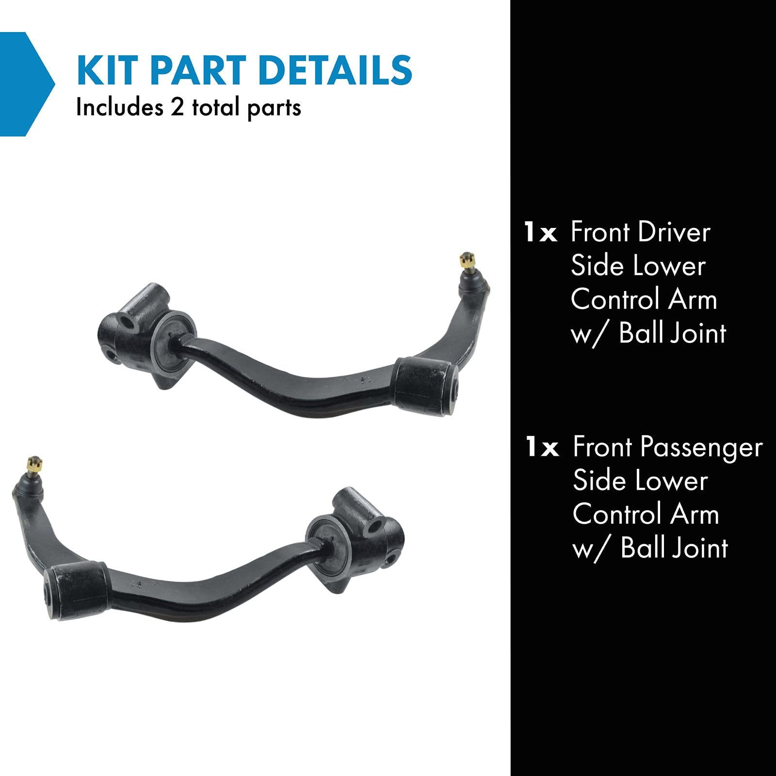Trq Front Lower Control Arm With Ball Joint Set Compatible With 2003-2008 Infiniti Fx35 Fx45 In4510100 In4511100