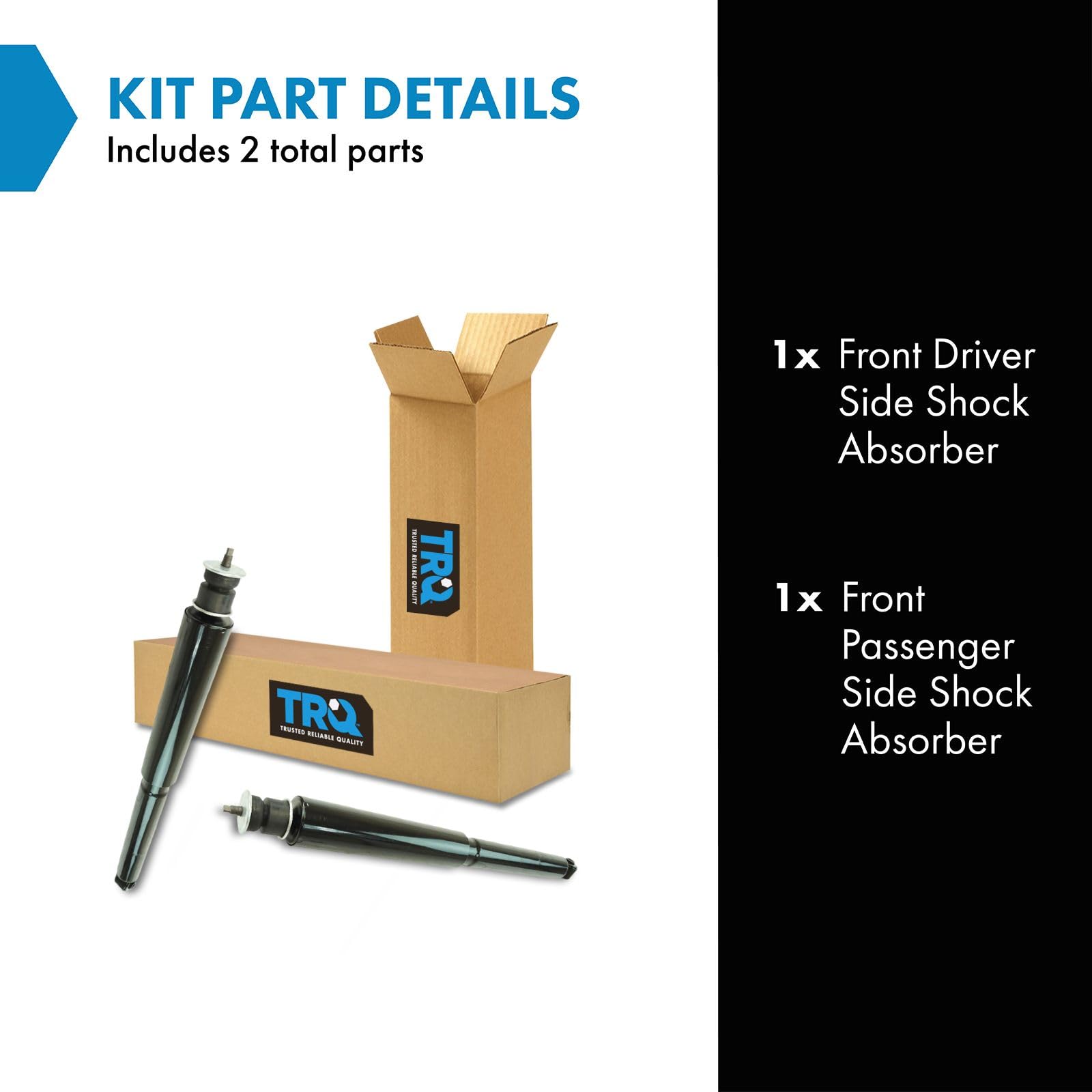 Trq Front Shock Absorber Set Compatible With 2007-2017 Jeep Wrangler 2018 Wrangler Jk