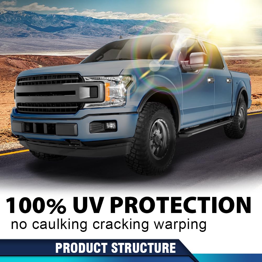 PIT66 Fender Flares Compatible with Ford F150 2018 2019 2020 Smooth Paintable Factory Style 4pcs