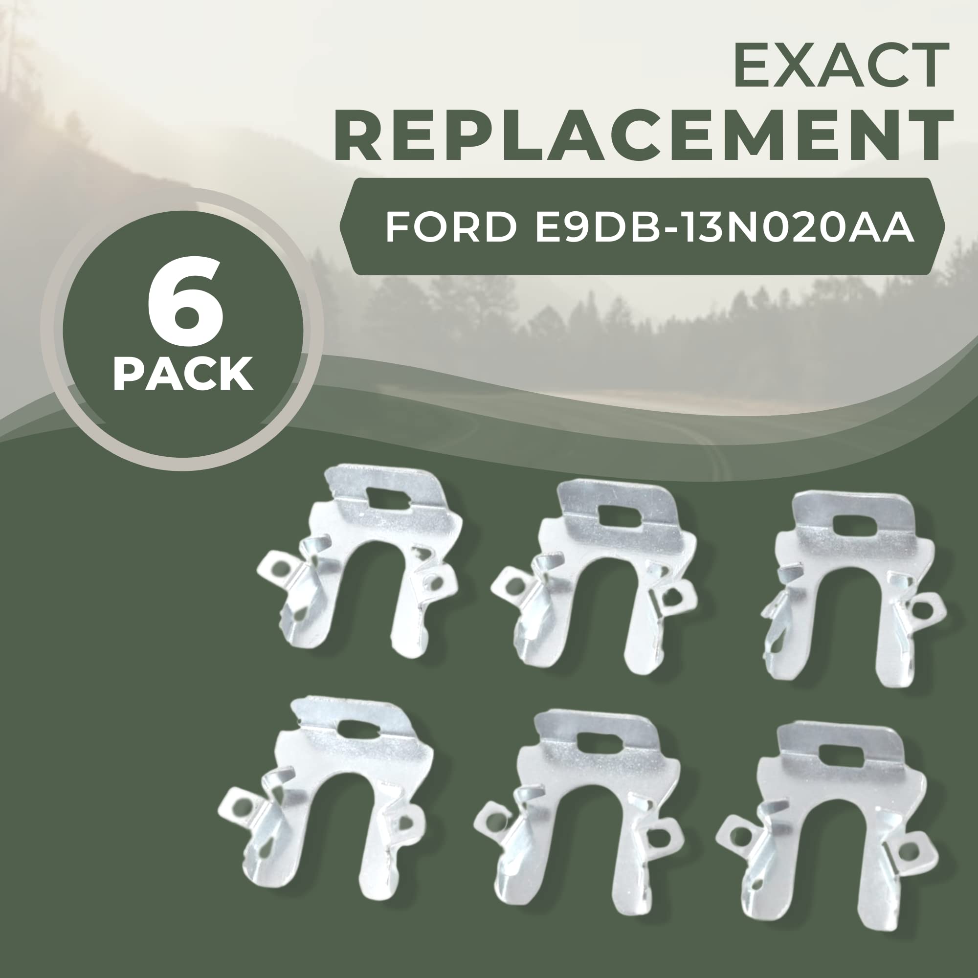 (6-Pack) TonGass Exact Replacement Pivot Headlight Retaining Clips Compatible with Ford F-150 F-250 F-350 Bronco 1992-1996, Linc