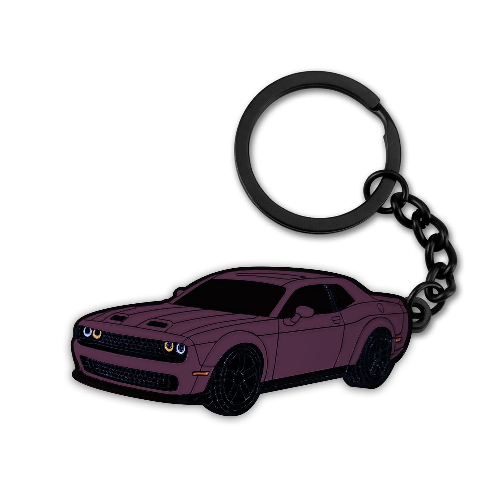 Glahorse For Dodge Challenger Hellcats Dakota Charger Srt Avenger Durango Keychain，For Dodge Challenger Accessories 2015-2022（Purple）