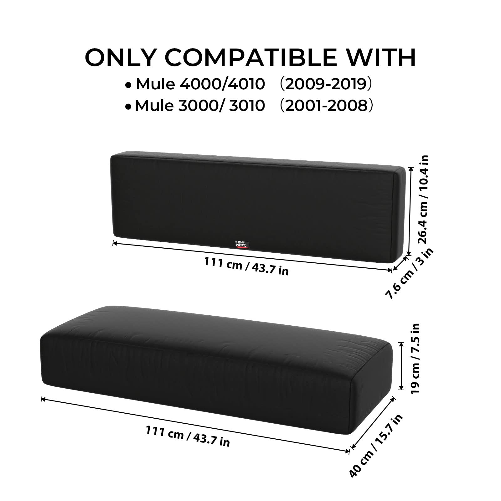 Kemimoto Mule Seat Cover Compatible With Kawasaki Mule 3000 3010 3020 4000 4010 2001-2023 2025 Utv Bench Seat Cover Set Anti-Scr