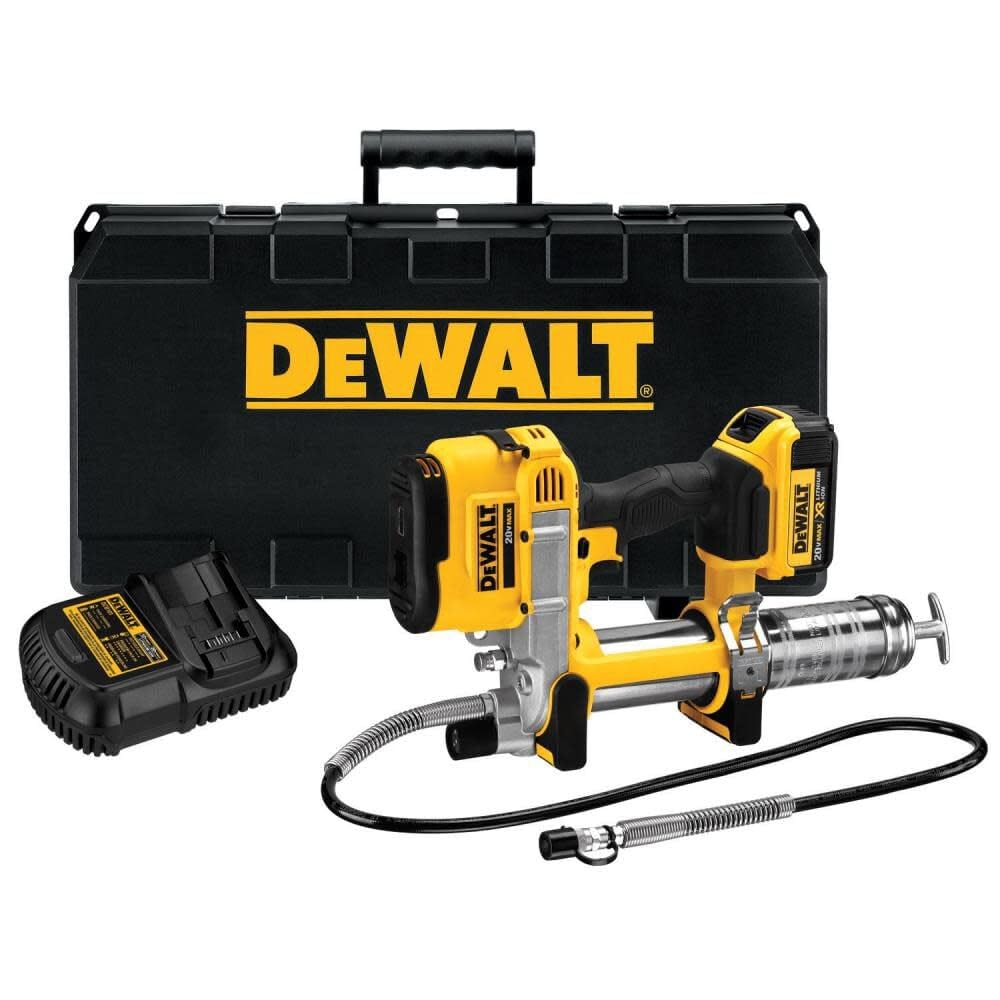 Dewalt 20V Max Grease Gun Kit, Cordless, 42    Long Hose, 10,000 Psi, Variable Speed Triggers, Battery And Charger Included (Dcg