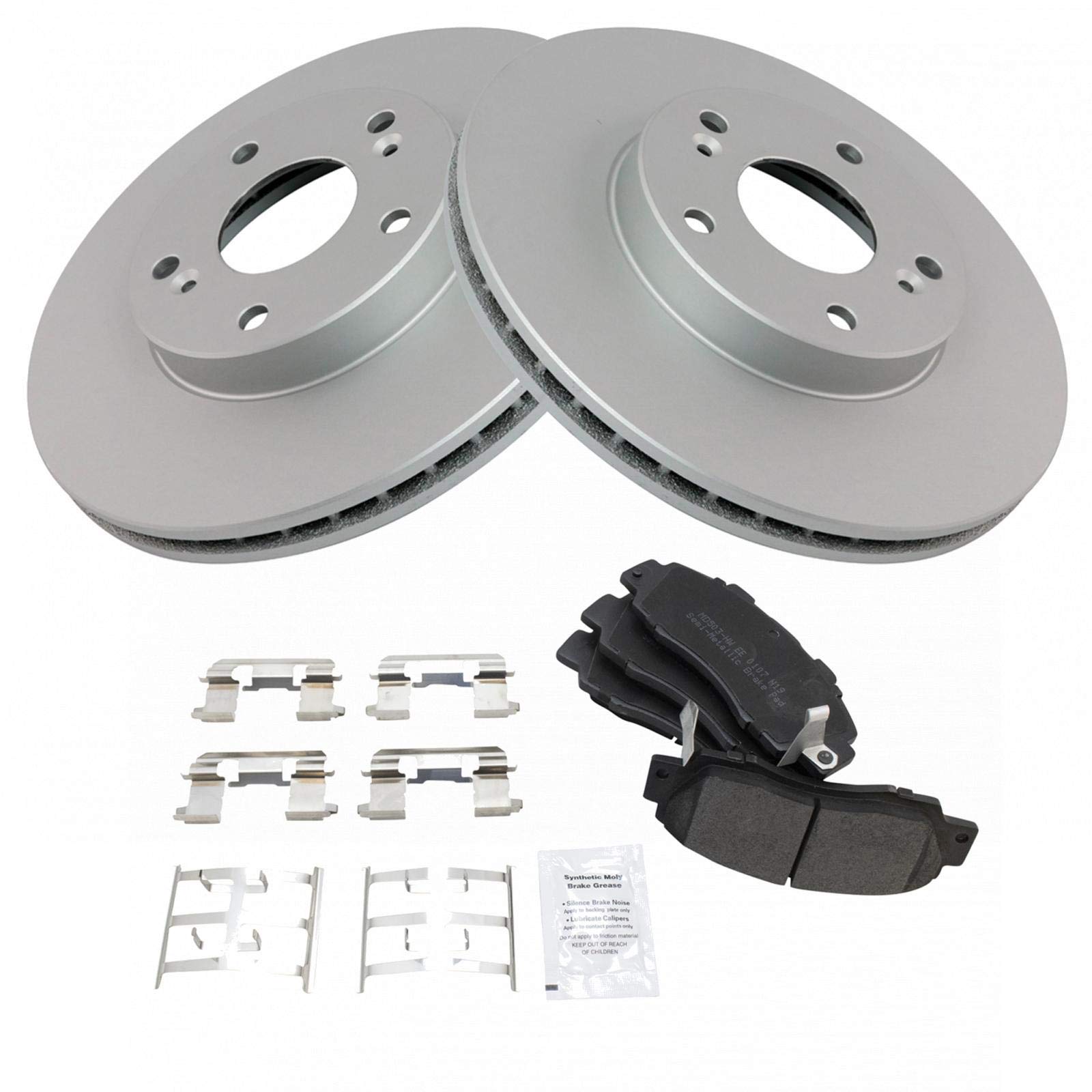 Trq Front Brake Pad & Rotor Kit Brake Pads Brake Rotor Semi-Metallic Premium G-Coated Compatible With 1998-2002 Honda Accord
