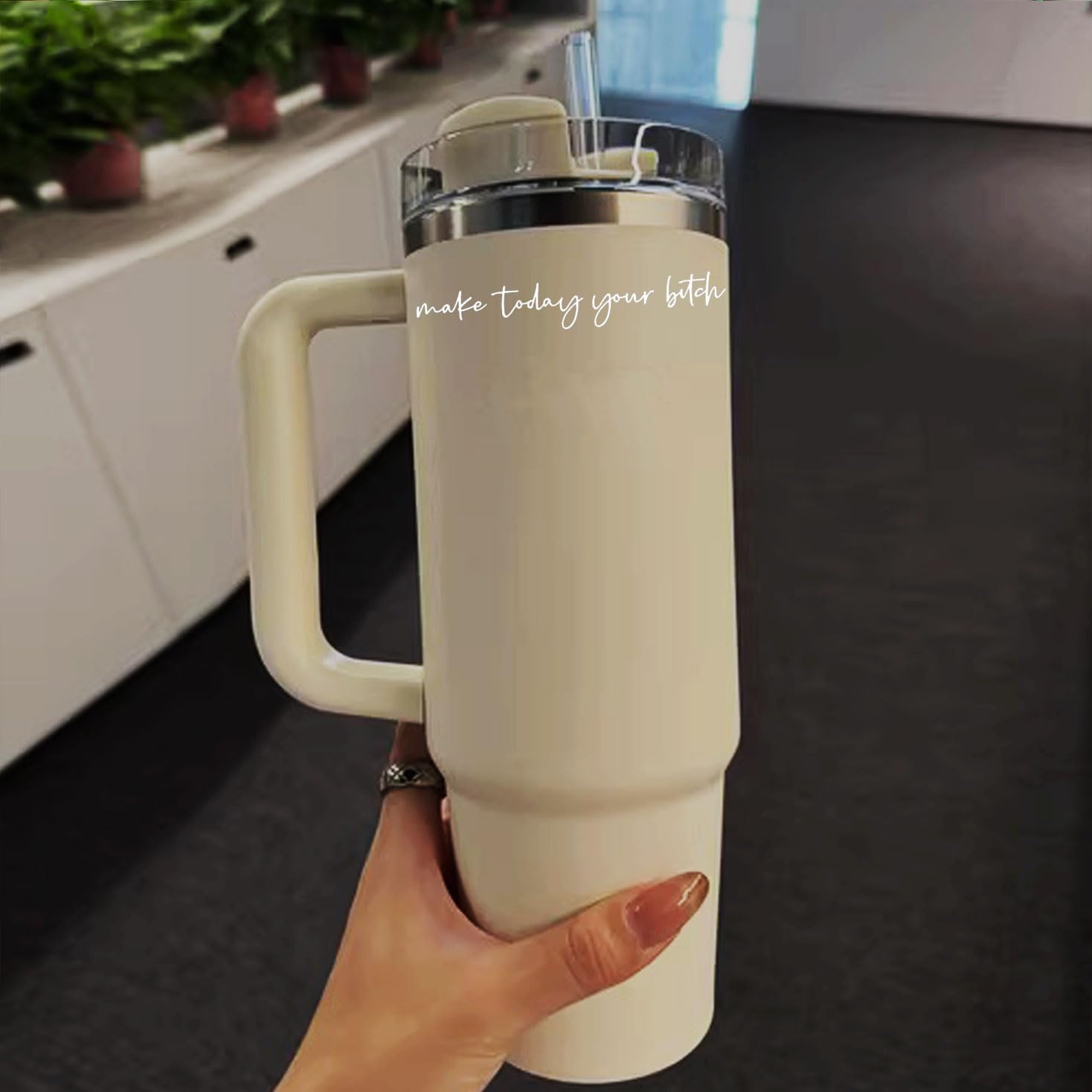 2 X Make Today Your Bit*H Rearview Mirror Decal Water Bottle Stickers Affirmation Reminder Sticker Laptop Bumper Sticker Tumbler