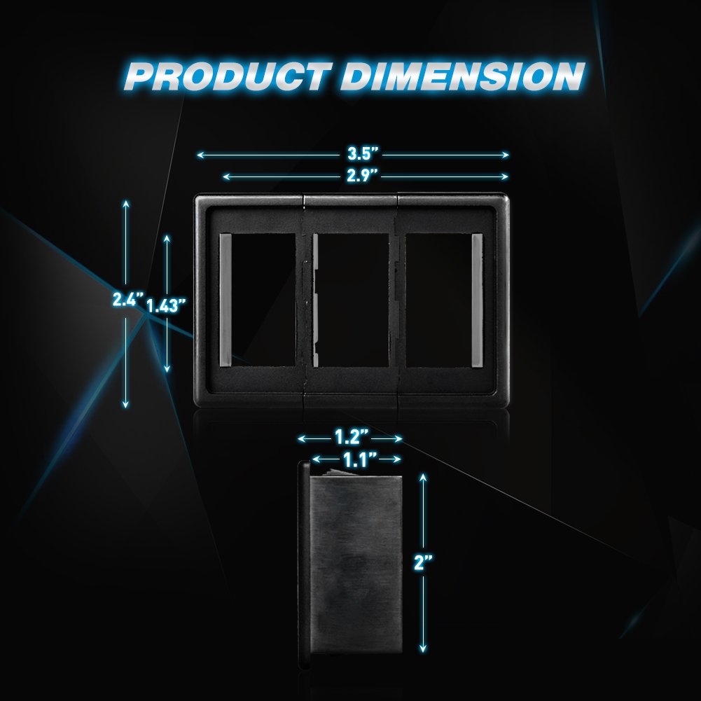 Nilight 90011C Rocker Panel Holder Kit Abs Plastic Black Automotive Mount Toggle Switch Housing (Pack Of 3), 2 Years Warrant