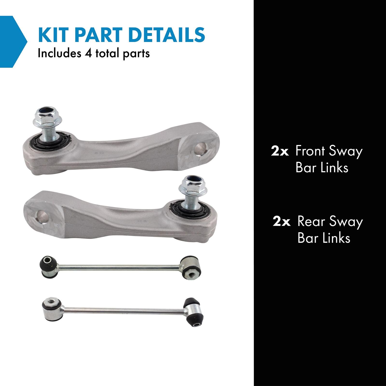 Trq Front & Rear Sway Bar Stabilizer Link Set Compatible With 2015-2020 Mercedes-Benz C300 2019-2020 Cls450 2017-2019 E300 2020