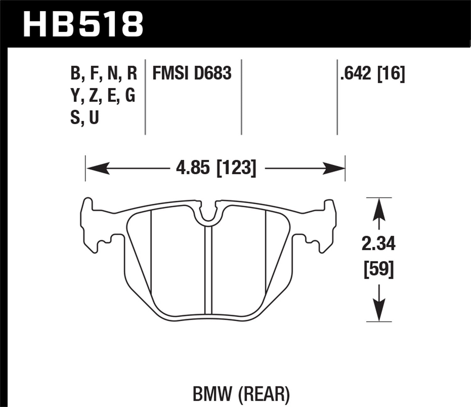 Hawk Performance HB518F.642 HPS Performance Ceramic Brake Pad