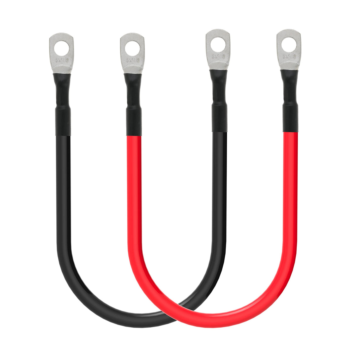 6 Awg Battery Cables 6 Gauge Battery Power Inverter Cable With 5/16 Inch Tinned Copper Lugs Both Ends For Solar Marine Boat Rv Car Motorcycle 2 Pcs (9 In)